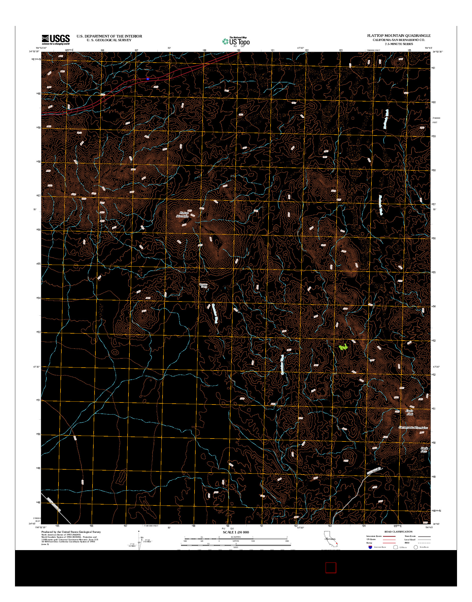 USGS US TOPO 7.5-MINUTE MAP FOR FLATTOP MOUNTAIN, CA 2012