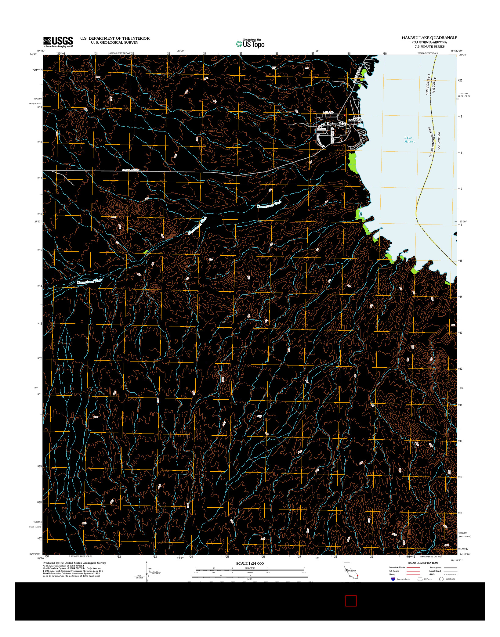 USGS US TOPO 7.5-MINUTE MAP FOR HAVASU LAKE, CA-AZ 2012