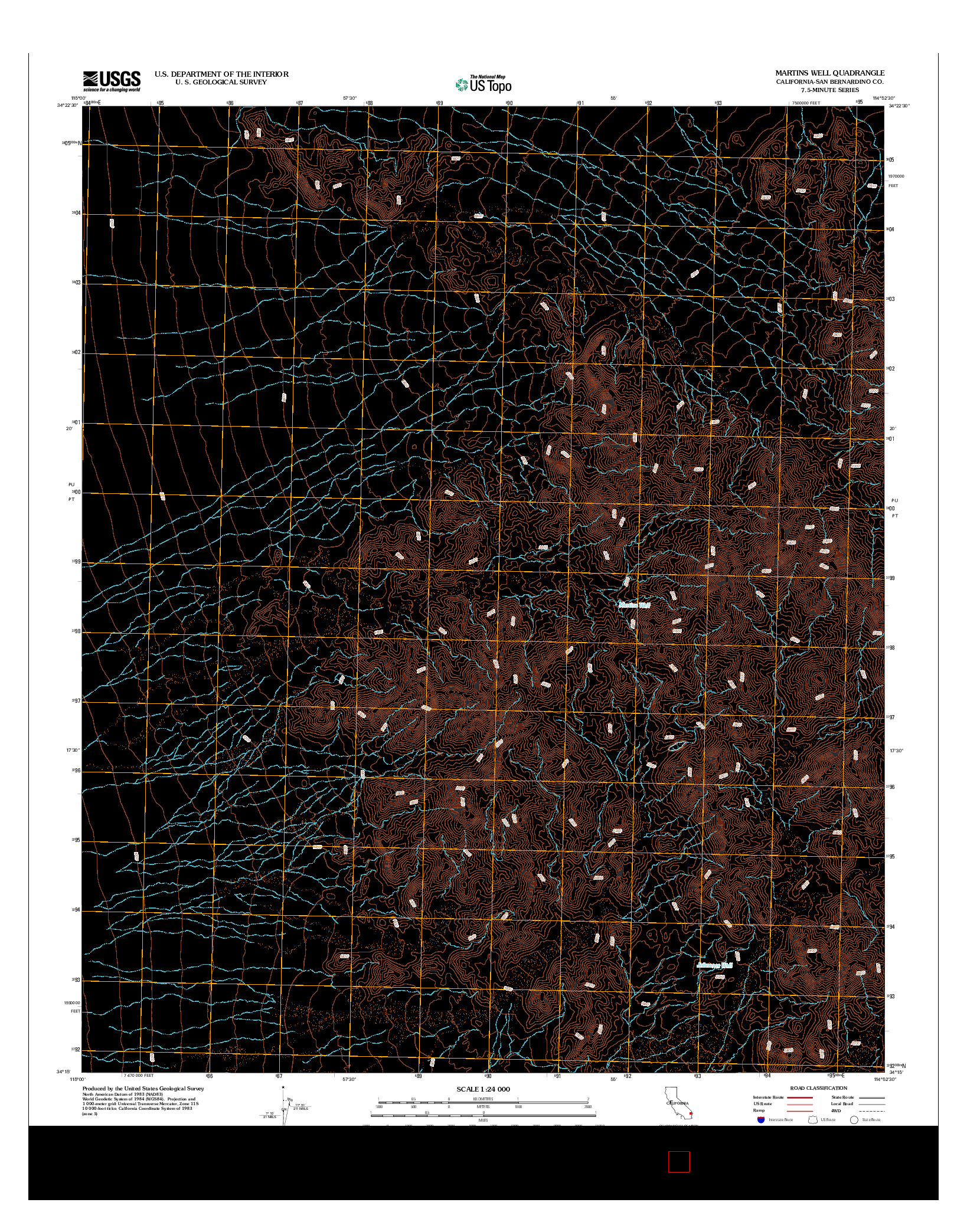 USGS US TOPO 7.5-MINUTE MAP FOR MARTINS WELL, CA 2012