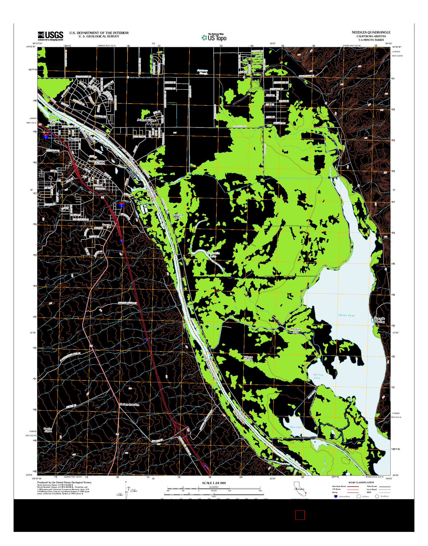 USGS US TOPO 7.5-MINUTE MAP FOR NEEDLES, CA-AZ 2012