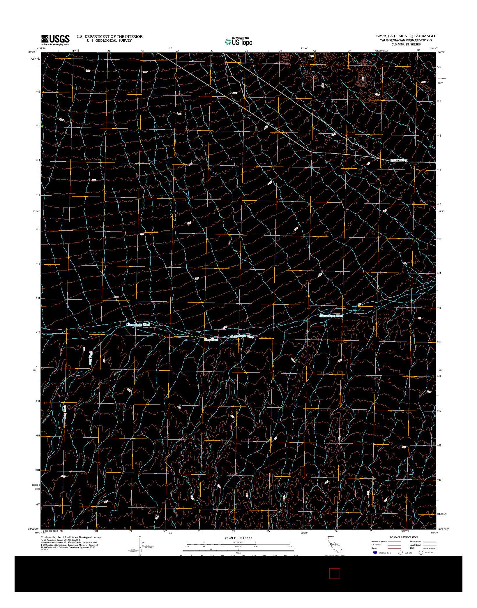 USGS US TOPO 7.5-MINUTE MAP FOR SAVAHIA PEAK NE, CA 2012