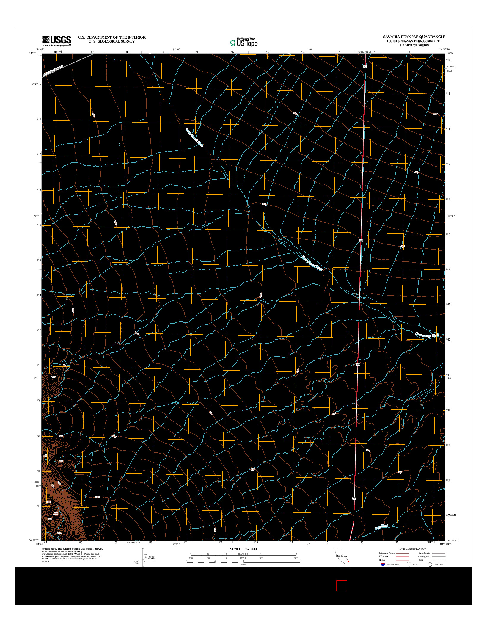 USGS US TOPO 7.5-MINUTE MAP FOR SAVAHIA PEAK NW, CA 2012