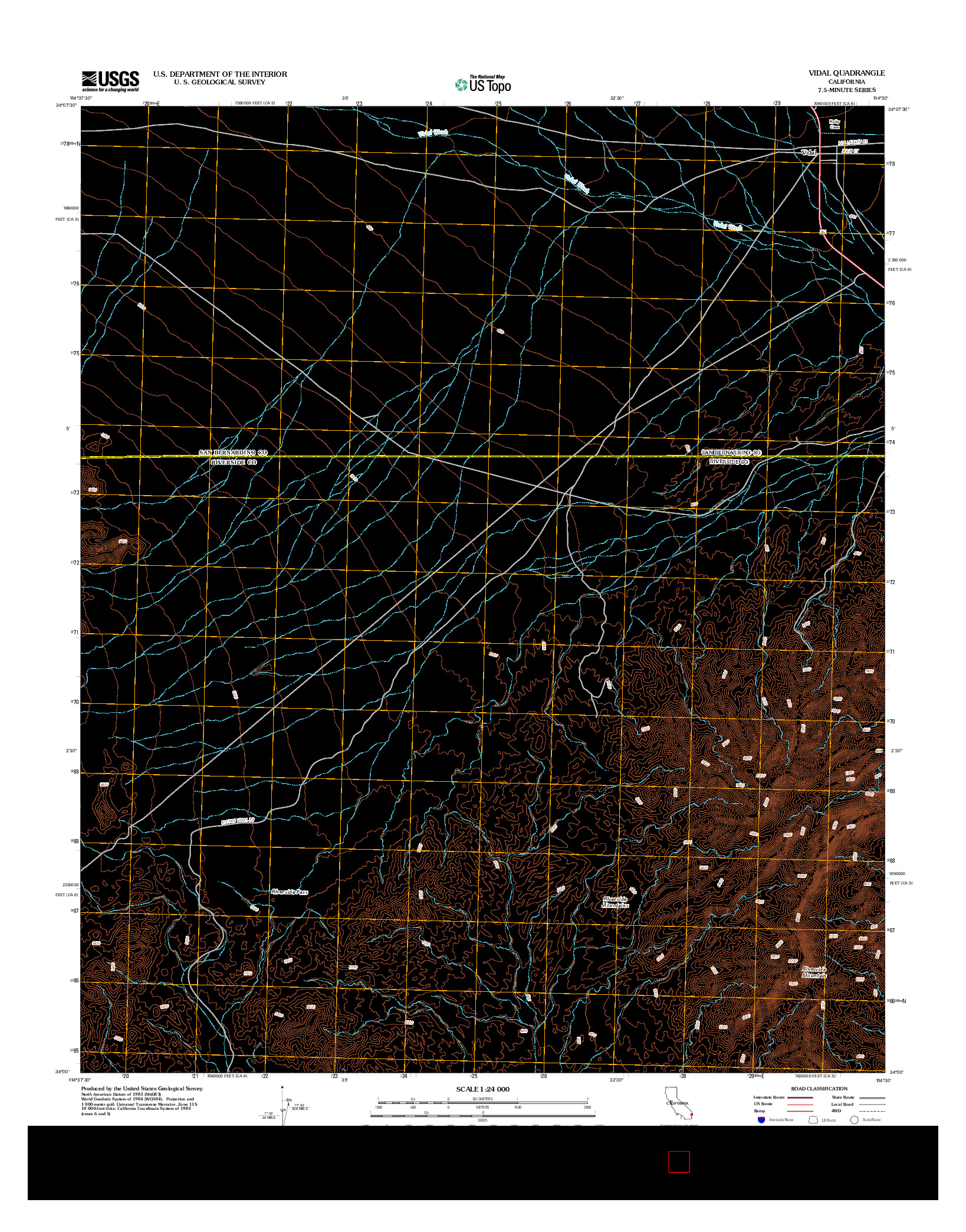 USGS US TOPO 7.5-MINUTE MAP FOR VIDAL, CA 2012