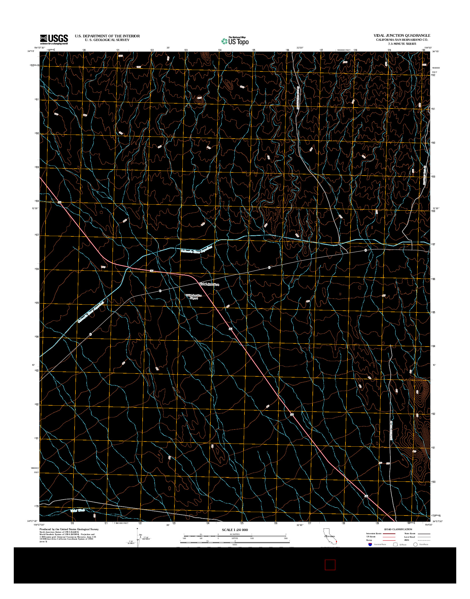 USGS US TOPO 7.5-MINUTE MAP FOR VIDAL JUNCTION, CA 2012