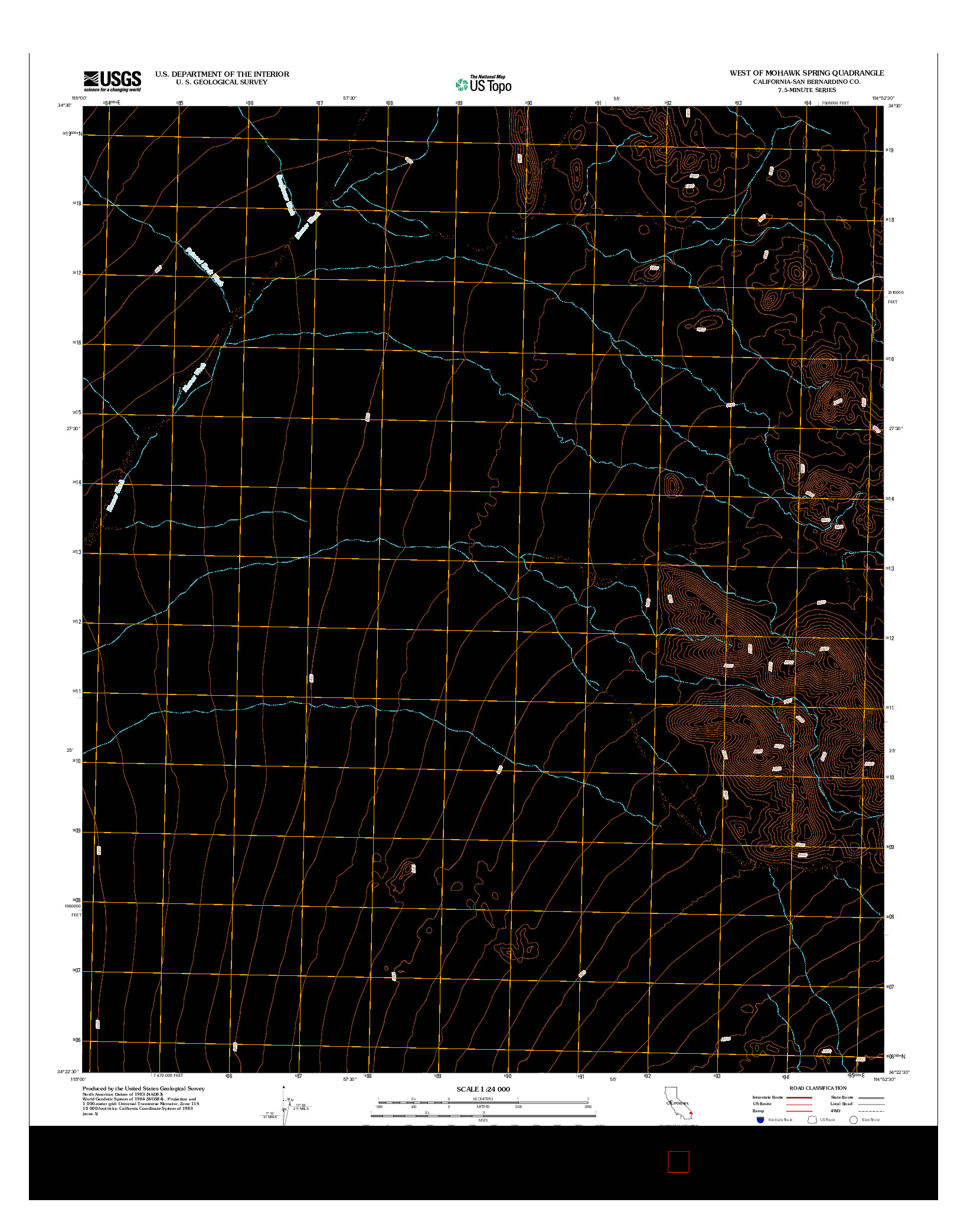 USGS US TOPO 7.5-MINUTE MAP FOR WEST OF MOHAWK SPRING, CA 2012