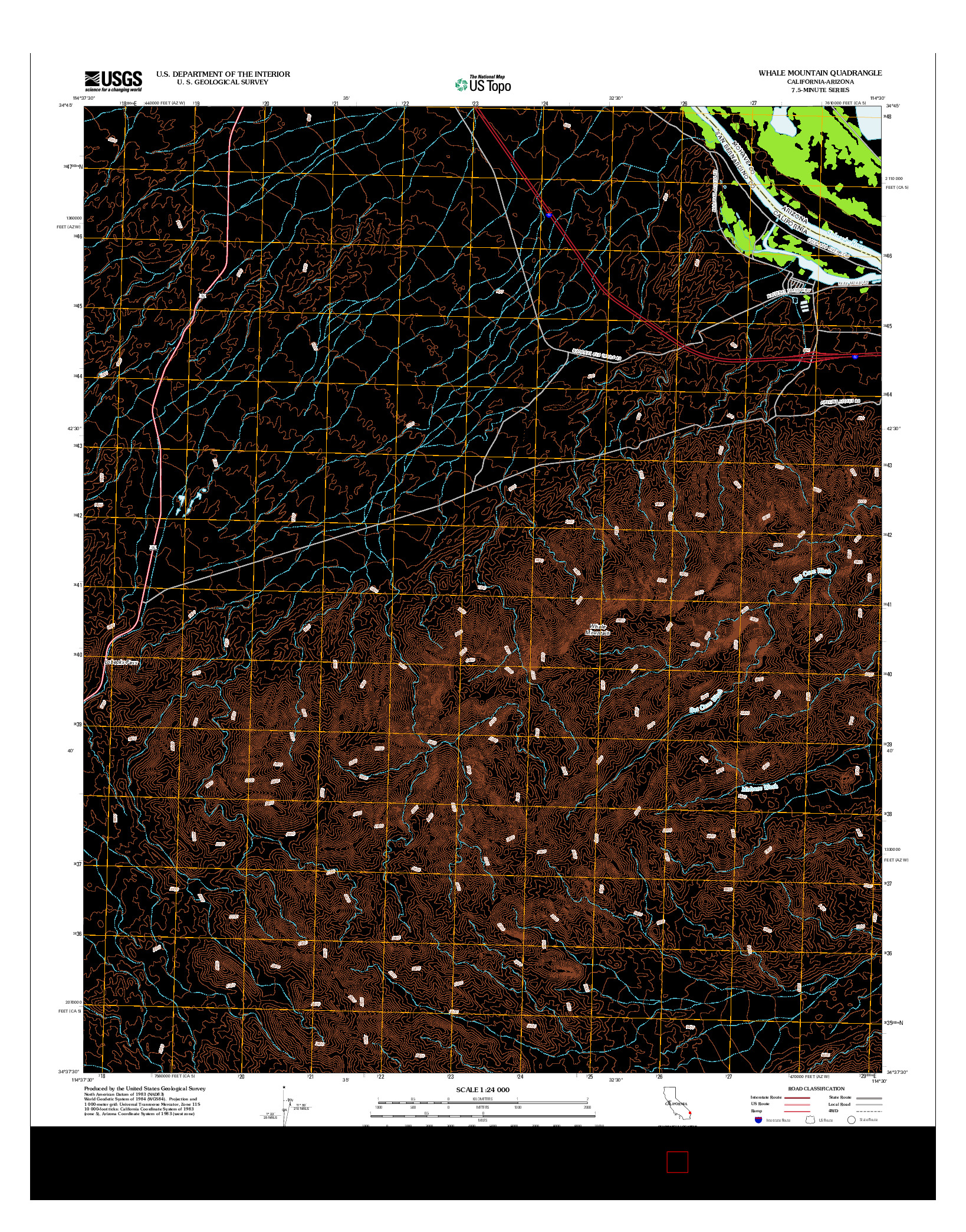 USGS US TOPO 7.5-MINUTE MAP FOR WHALE MOUNTAIN, CA-AZ 2012