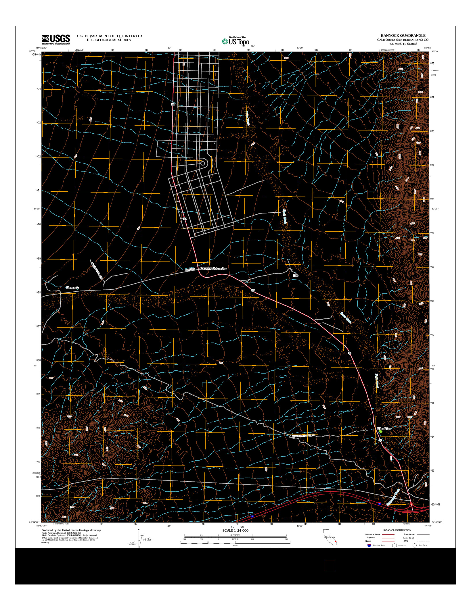 USGS US TOPO 7.5-MINUTE MAP FOR BANNOCK, CA 2012