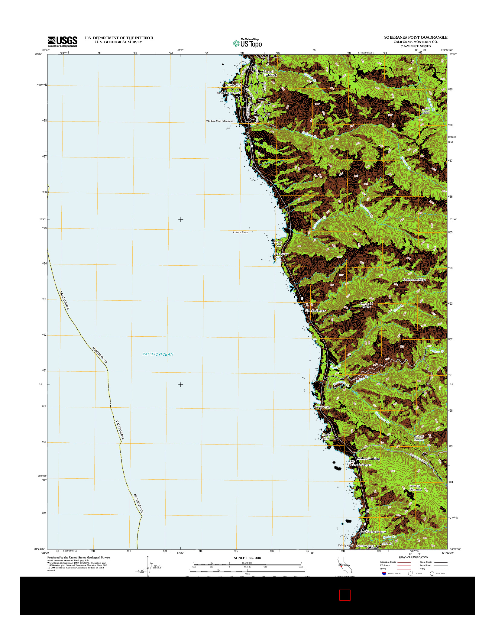 USGS US TOPO 7.5-MINUTE MAP FOR SOBERANES POINT, CA 2012