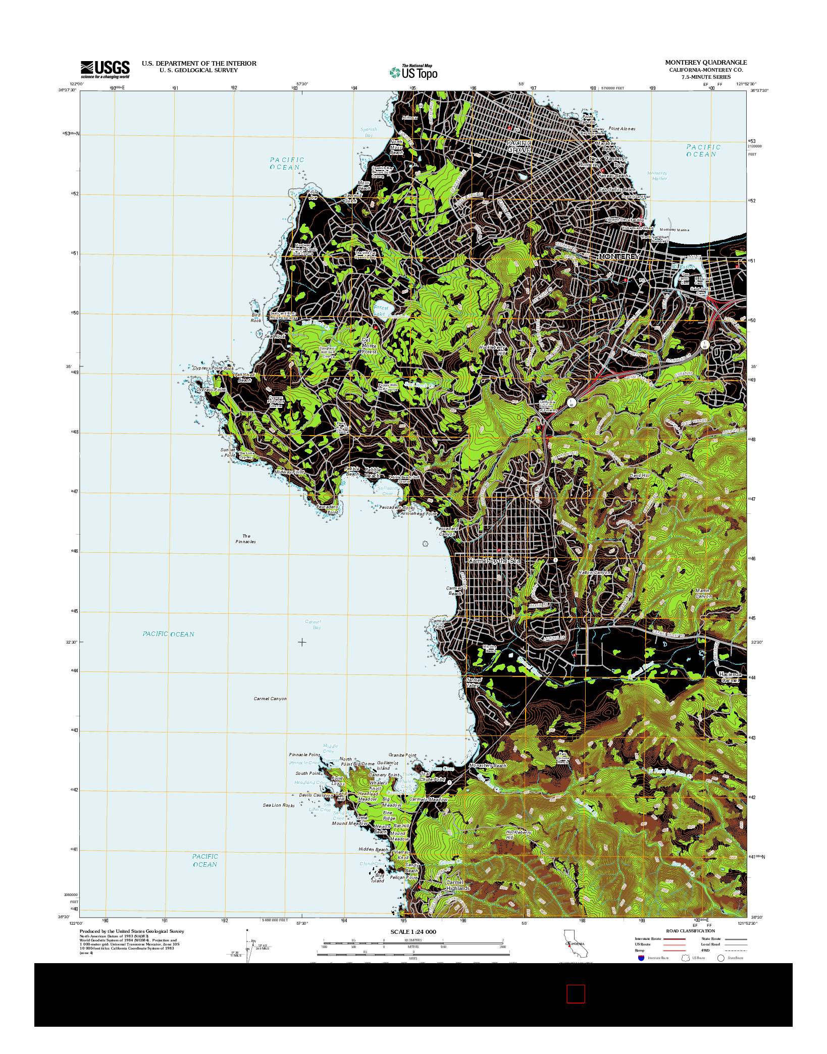 USGS US TOPO 7.5-MINUTE MAP FOR MONTEREY, CA 2012