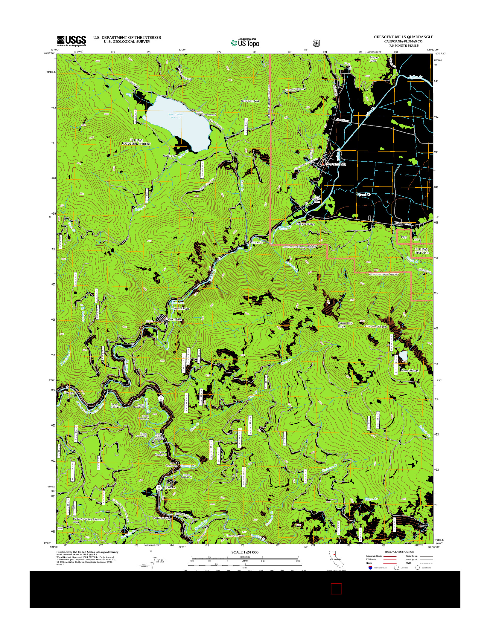 USGS US TOPO 7.5-MINUTE MAP FOR CRESCENT MILLS, CA 2012