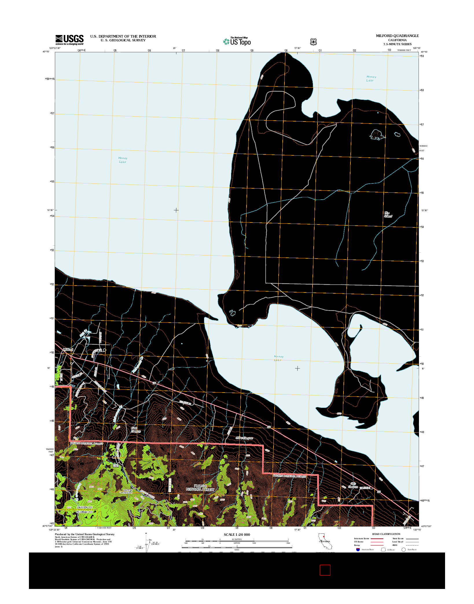 USGS US TOPO 7.5-MINUTE MAP FOR MILFORD, CA 2012