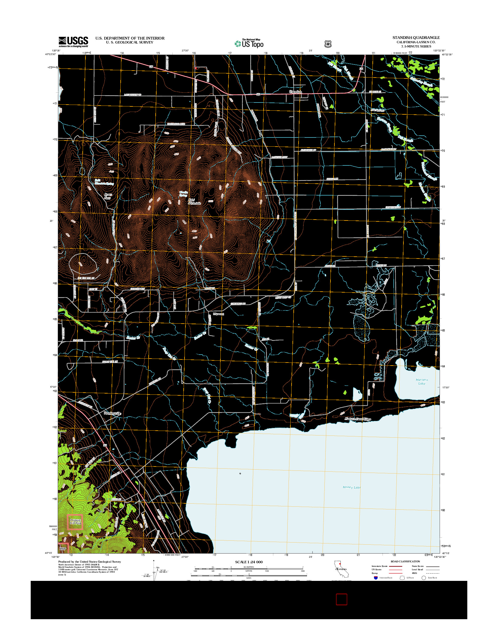 USGS US TOPO 7.5-MINUTE MAP FOR STANDISH, CA 2012