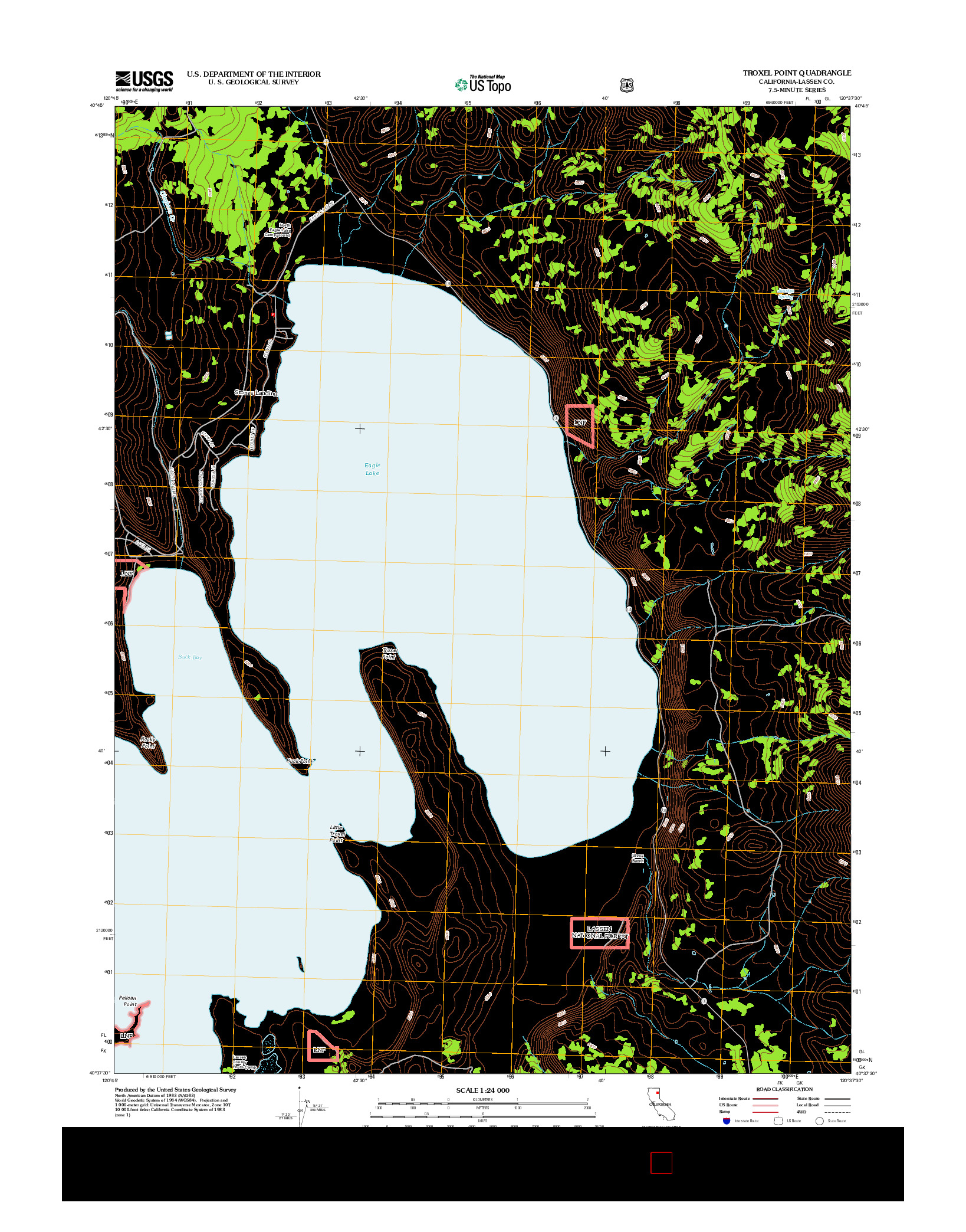 USGS US TOPO 7.5-MINUTE MAP FOR TROXEL POINT, CA 2012