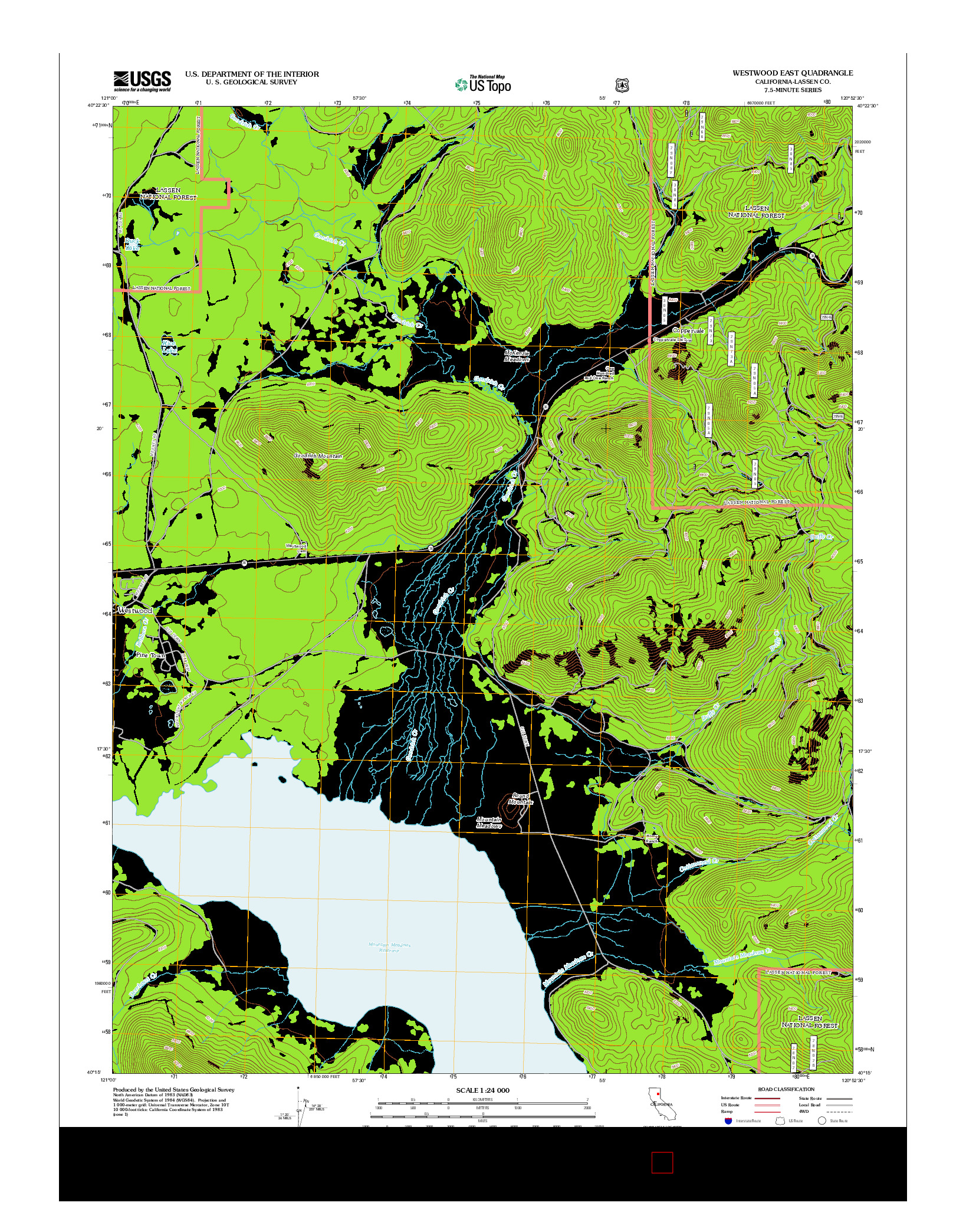 USGS US TOPO 7.5-MINUTE MAP FOR WESTWOOD EAST, CA 2012