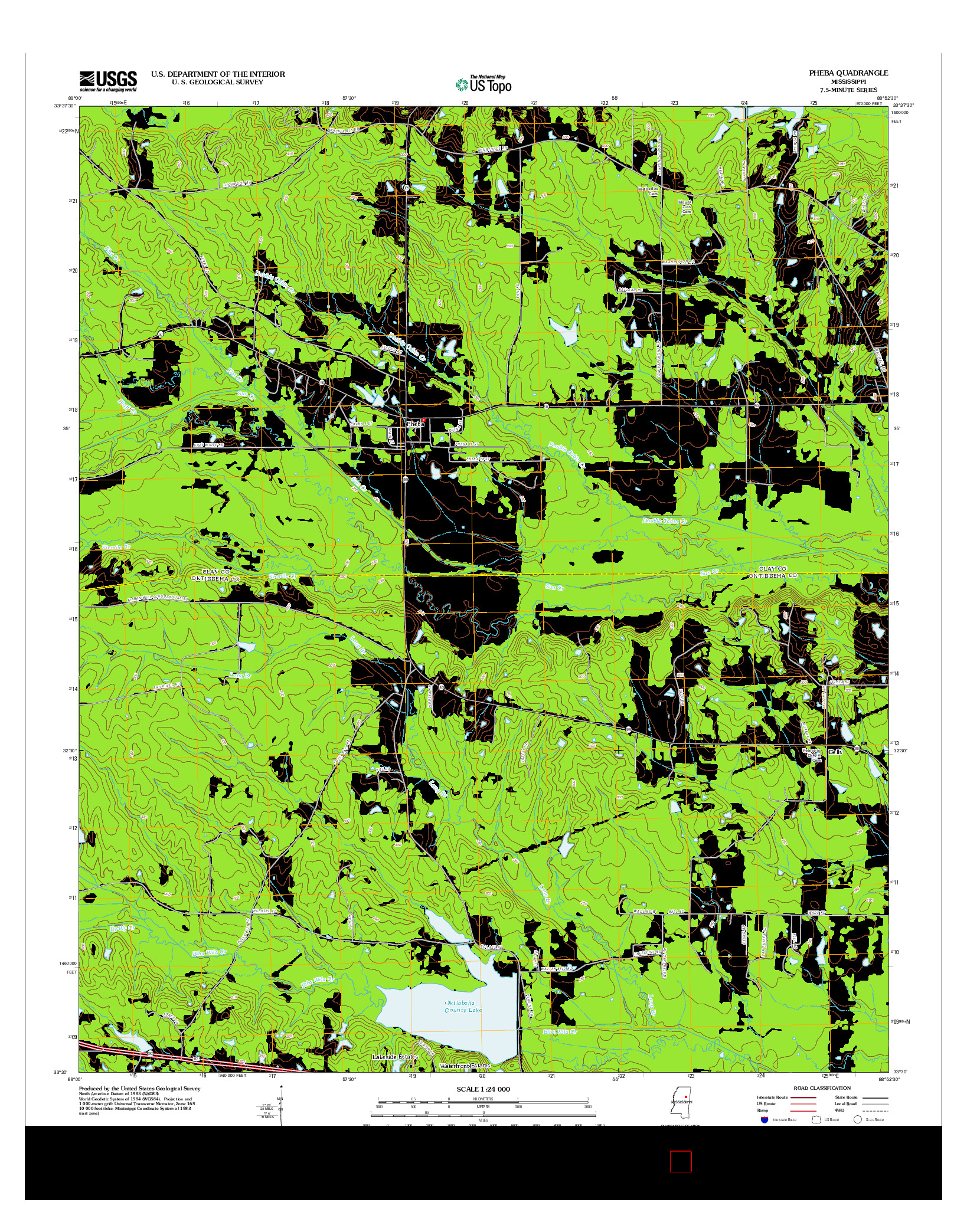 USGS US TOPO 7.5-MINUTE MAP FOR PHEBA, MS 2012