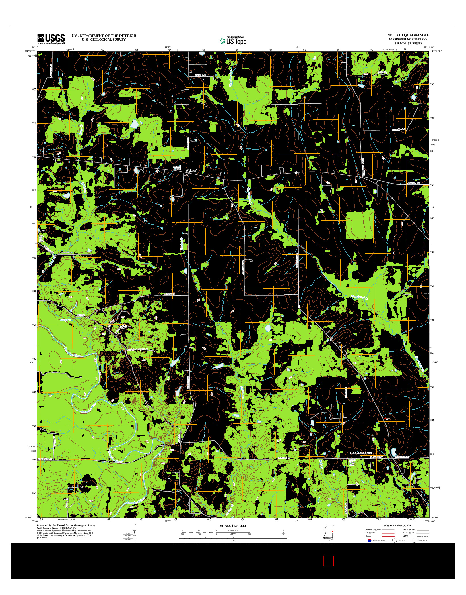 USGS US TOPO 7.5-MINUTE MAP FOR MCLEOD, MS 2012