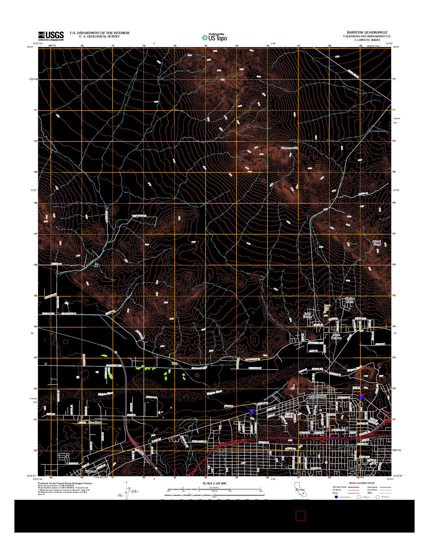 USGS US TOPO 7.5-MINUTE MAP FOR BARSTOW, CA 2012