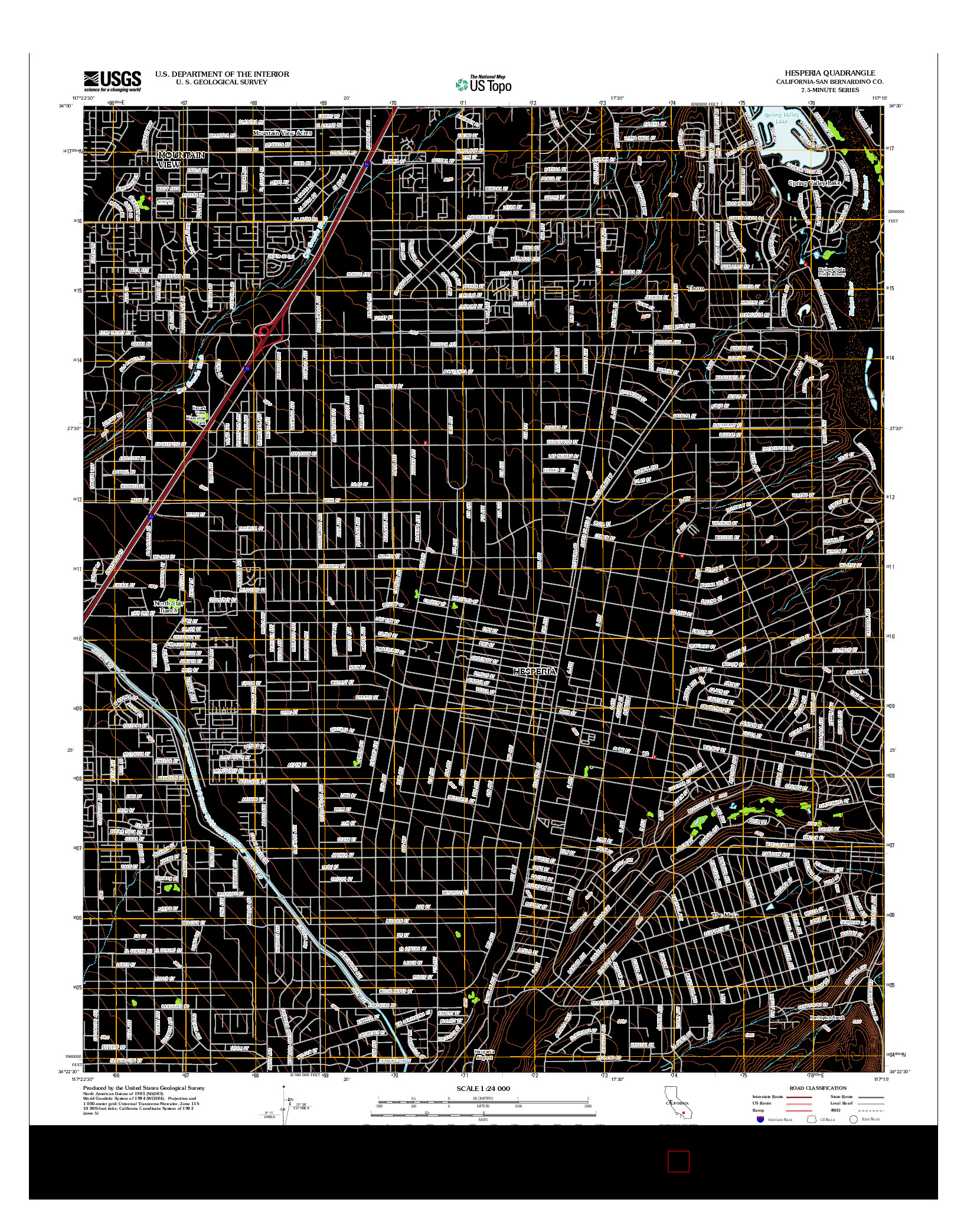 USGS US TOPO 7.5-MINUTE MAP FOR HESPERIA, CA 2012