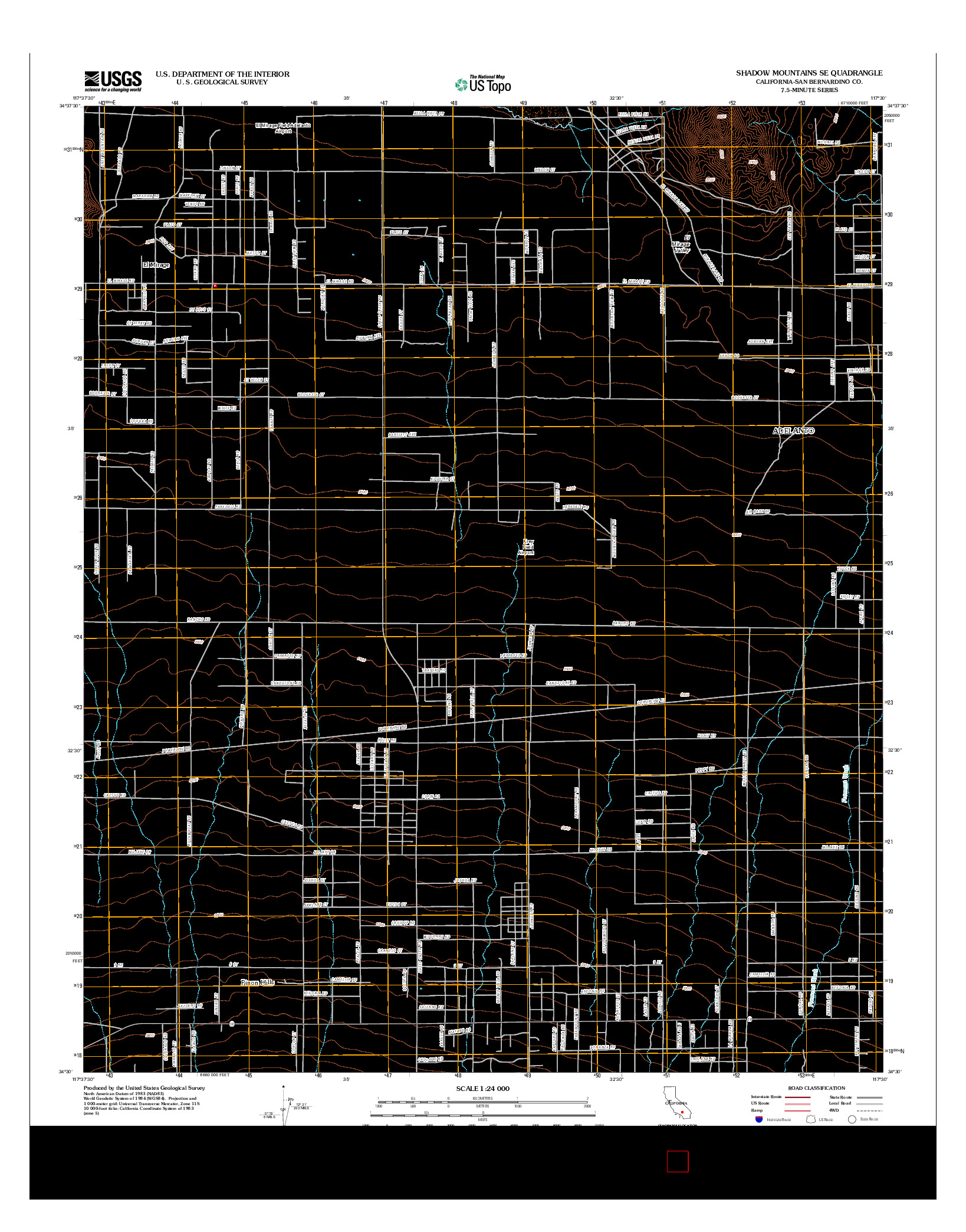 USGS US TOPO 7.5-MINUTE MAP FOR SHADOW MOUNTAINS SE, CA 2012