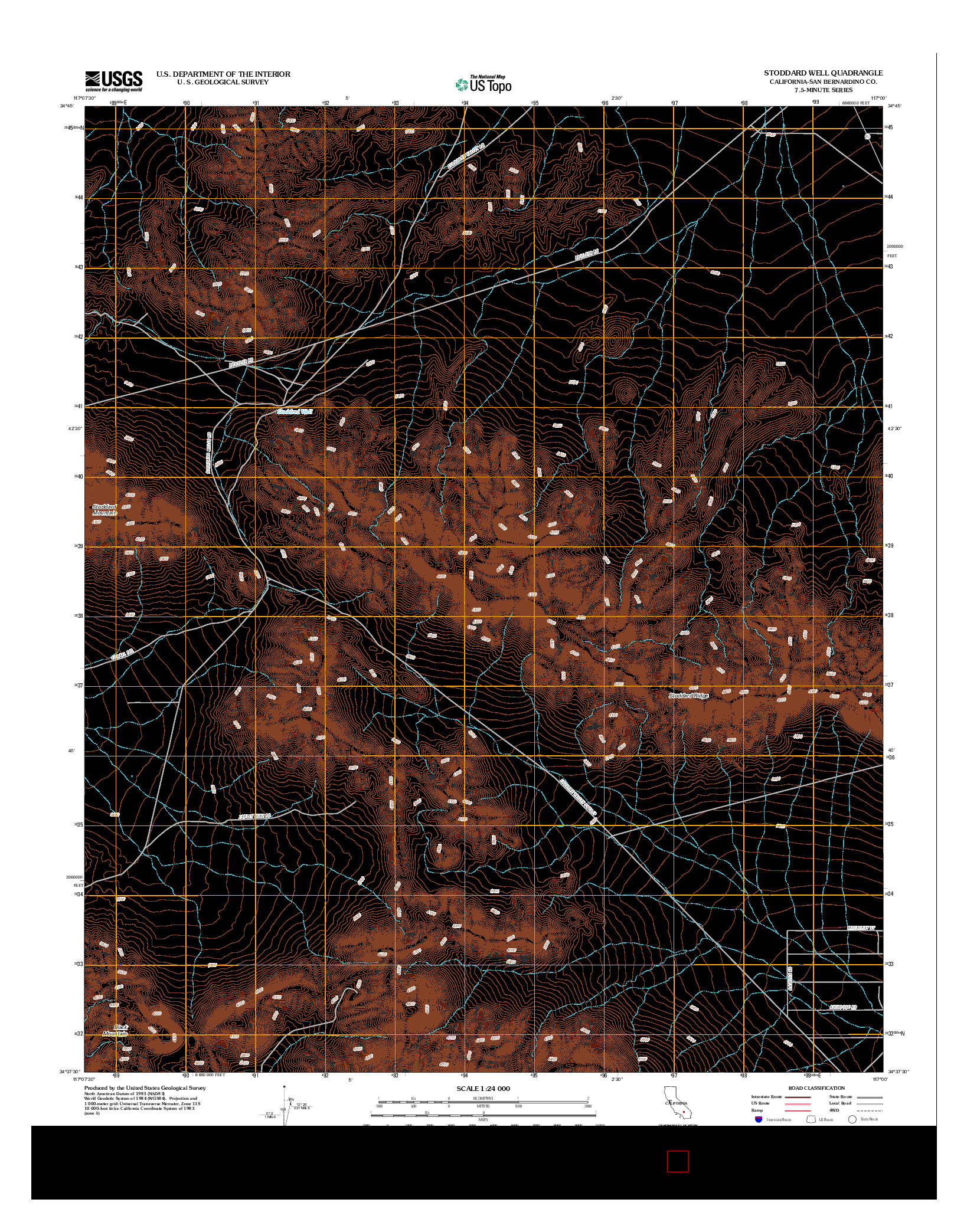 USGS US TOPO 7.5-MINUTE MAP FOR STODDARD WELL, CA 2012