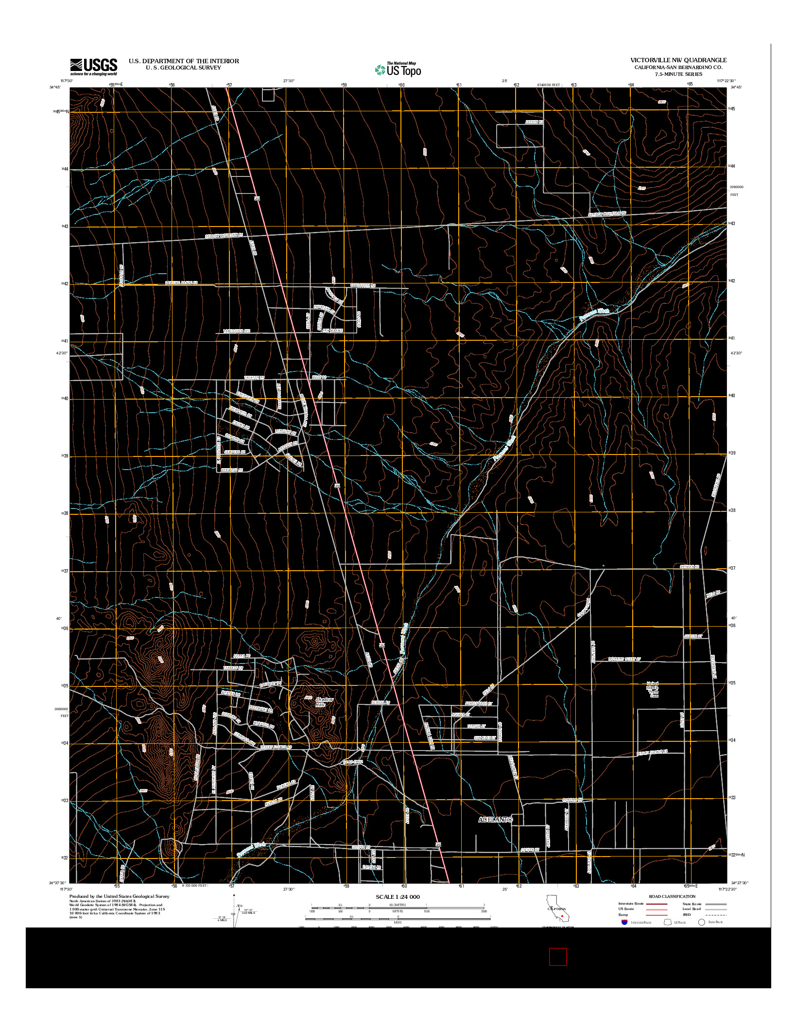 USGS US TOPO 7.5-MINUTE MAP FOR VICTORVILLE NW, CA 2012