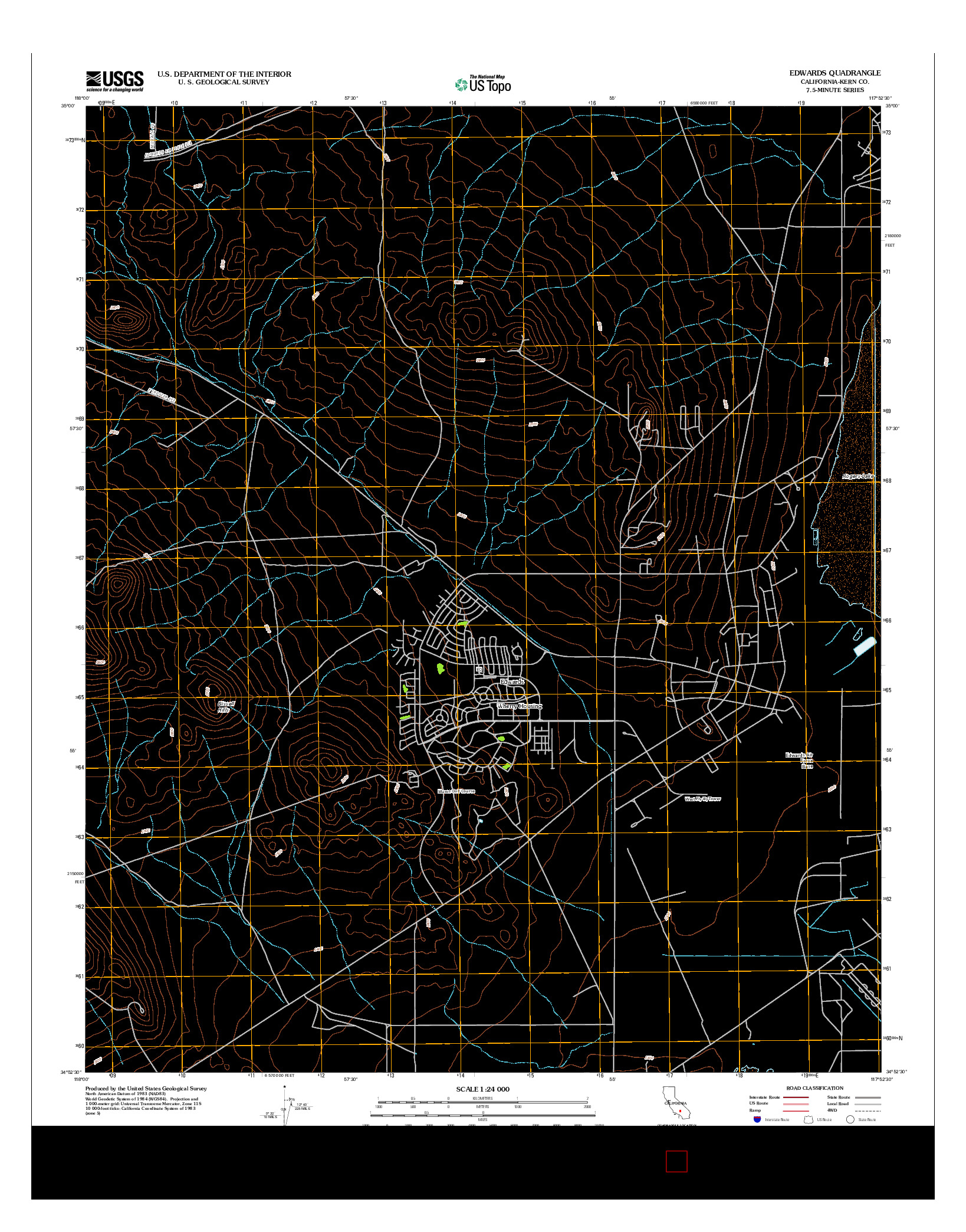 USGS US TOPO 7.5-MINUTE MAP FOR EDWARDS, CA 2012