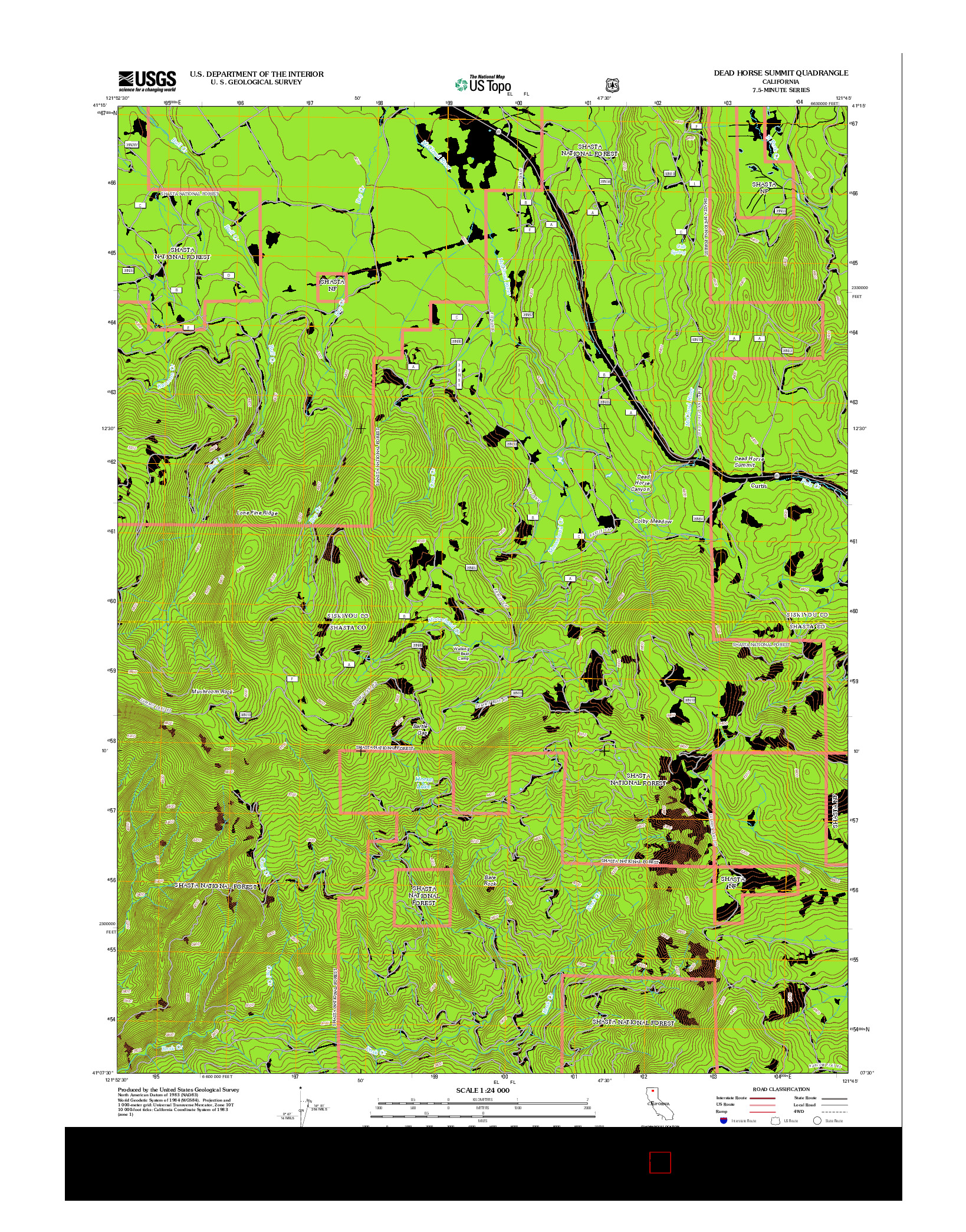 USGS US TOPO 7.5-MINUTE MAP FOR DEAD HORSE SUMMIT, CA 2012