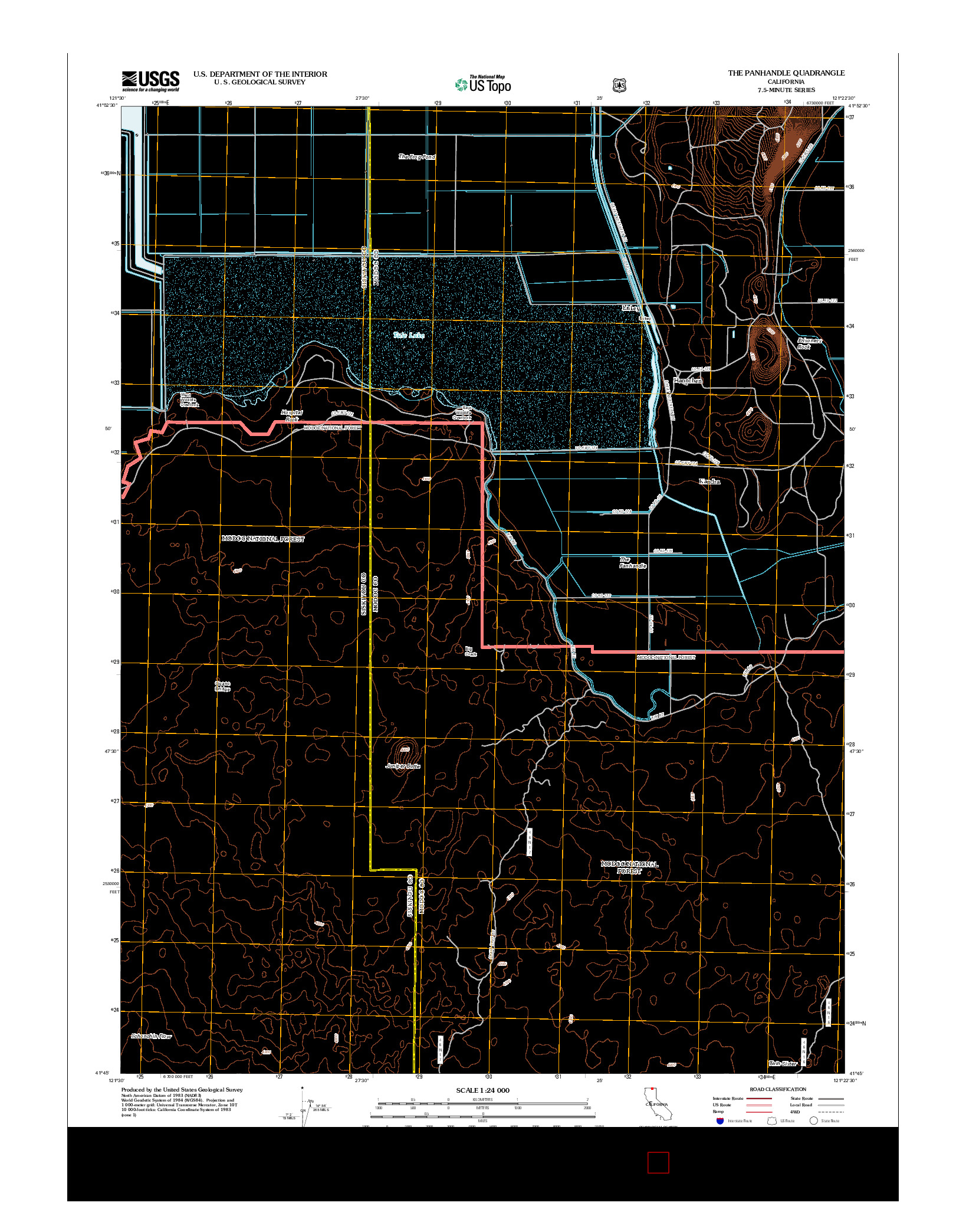 USGS US TOPO 7.5-MINUTE MAP FOR THE PANHANDLE, CA 2012