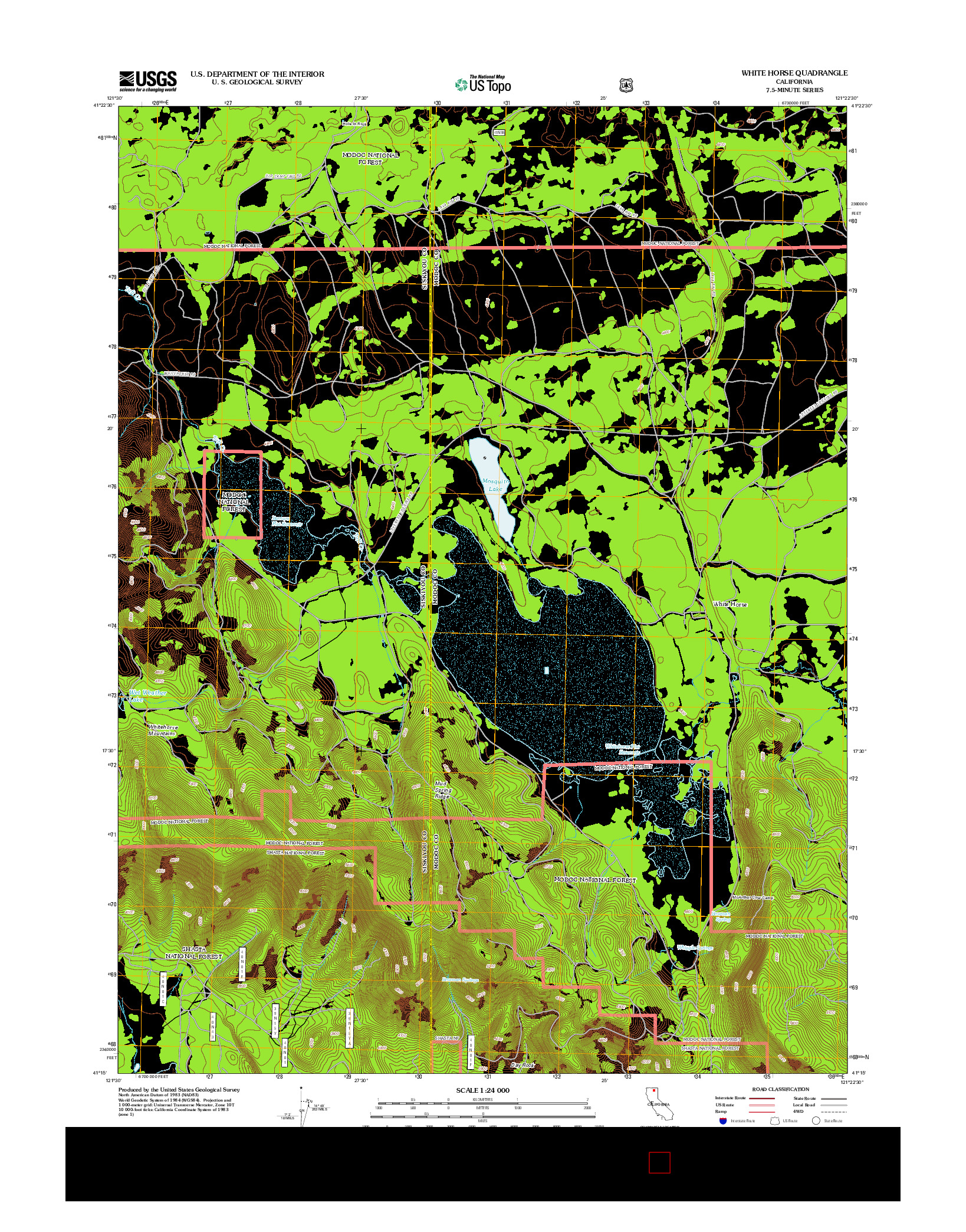 USGS US TOPO 7.5-MINUTE MAP FOR WHITE HORSE, CA 2012