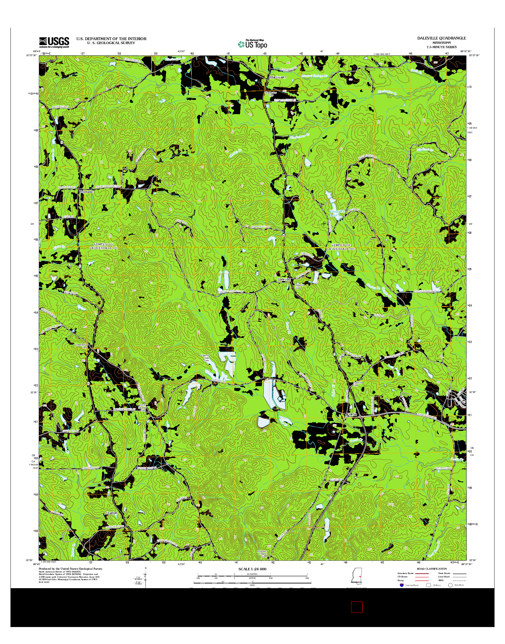 USGS US TOPO 7.5-MINUTE MAP FOR DALEVILLE, MS 2012