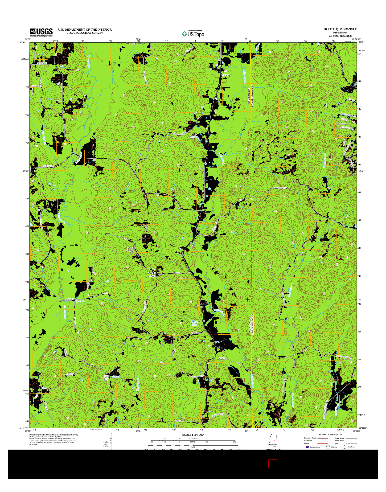 USGS US TOPO 7.5-MINUTE MAP FOR DUFFEE, MS 2012