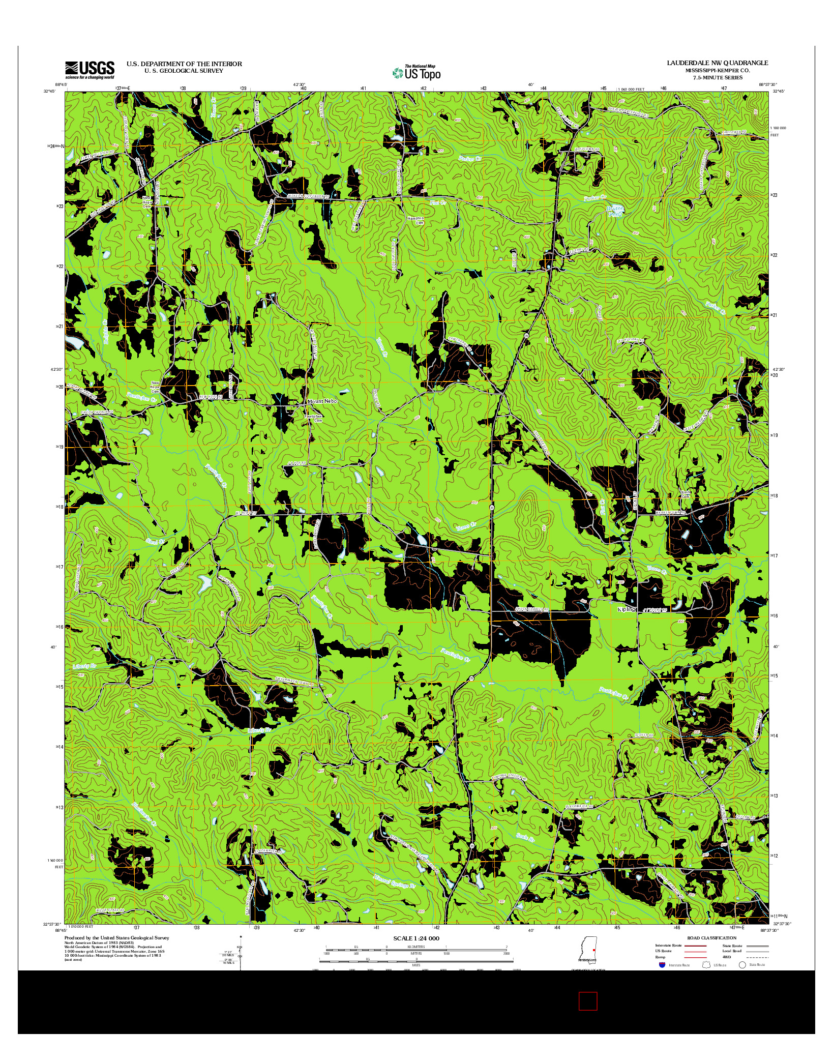 USGS US TOPO 7.5-MINUTE MAP FOR LAUDERDALE NW, MS 2012