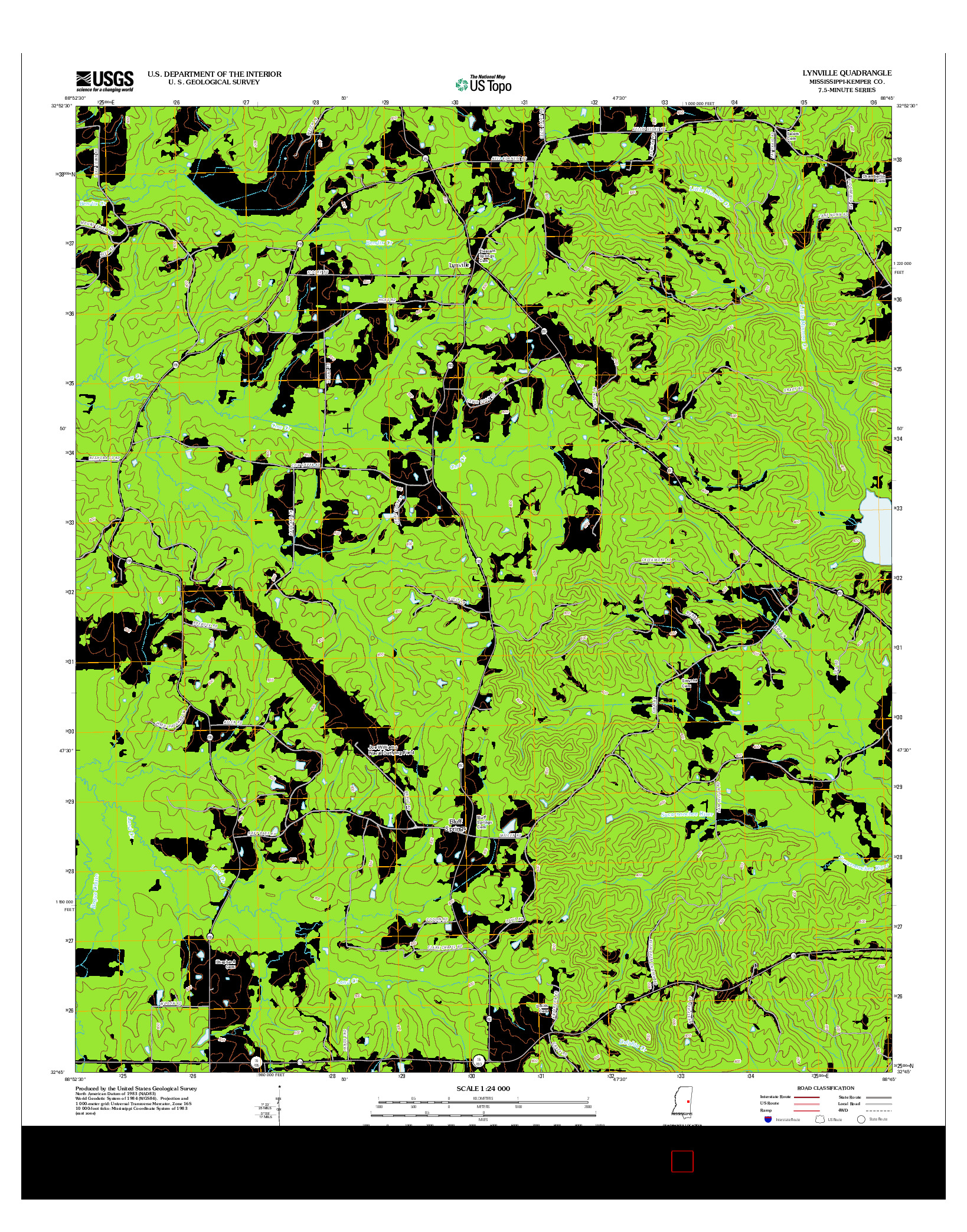 USGS US TOPO 7.5-MINUTE MAP FOR LYNVILLE, MS 2012