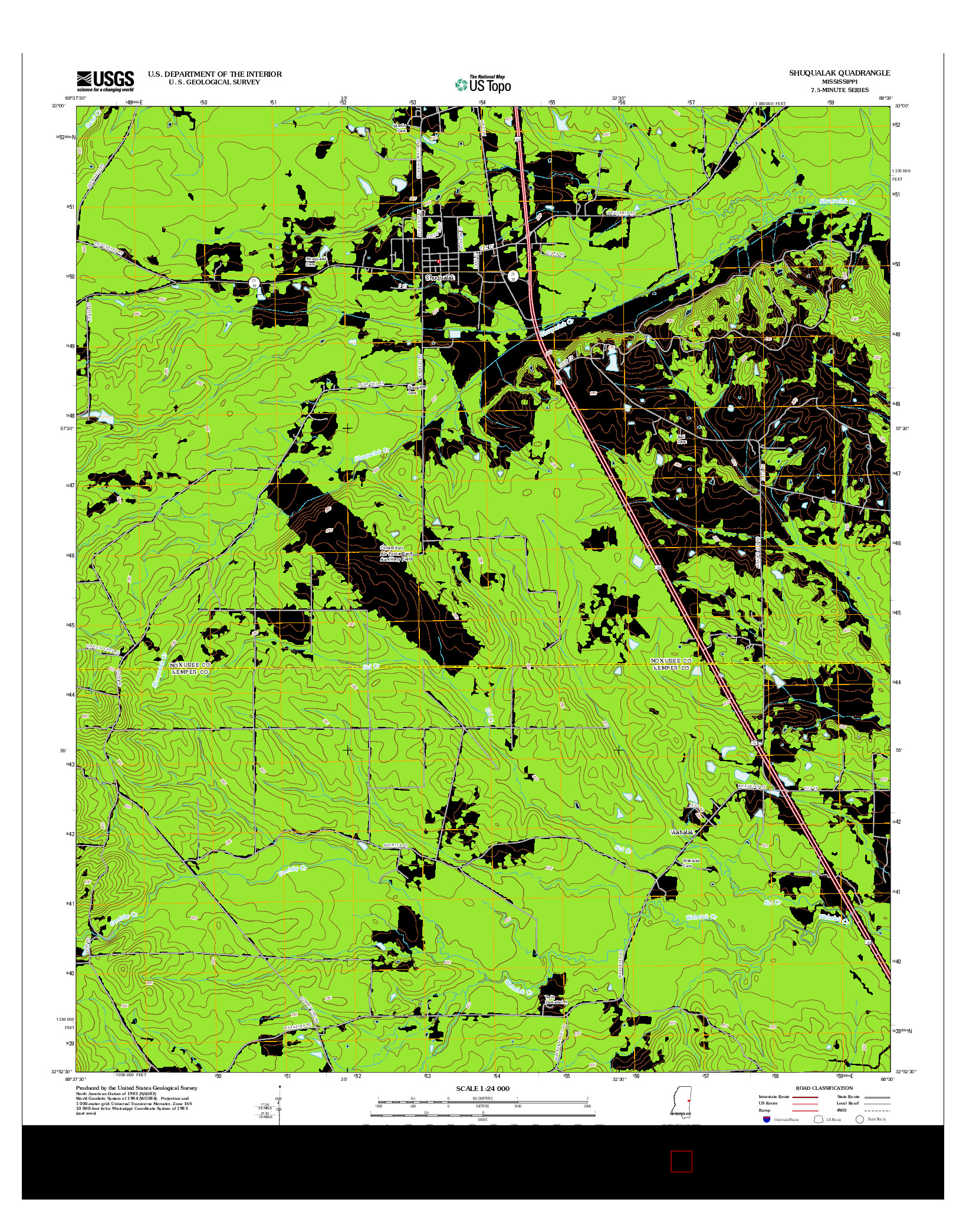 USGS US TOPO 7.5-MINUTE MAP FOR SHUQUALAK, MS 2012