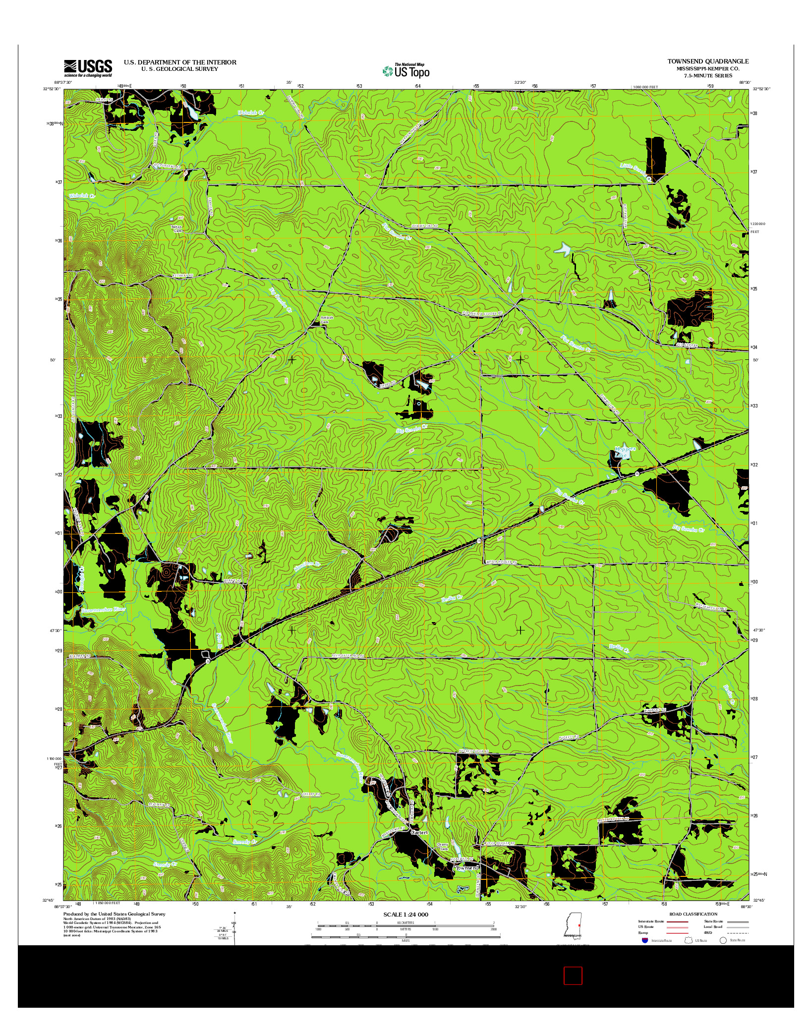 USGS US TOPO 7.5-MINUTE MAP FOR TOWNSEND, MS 2012