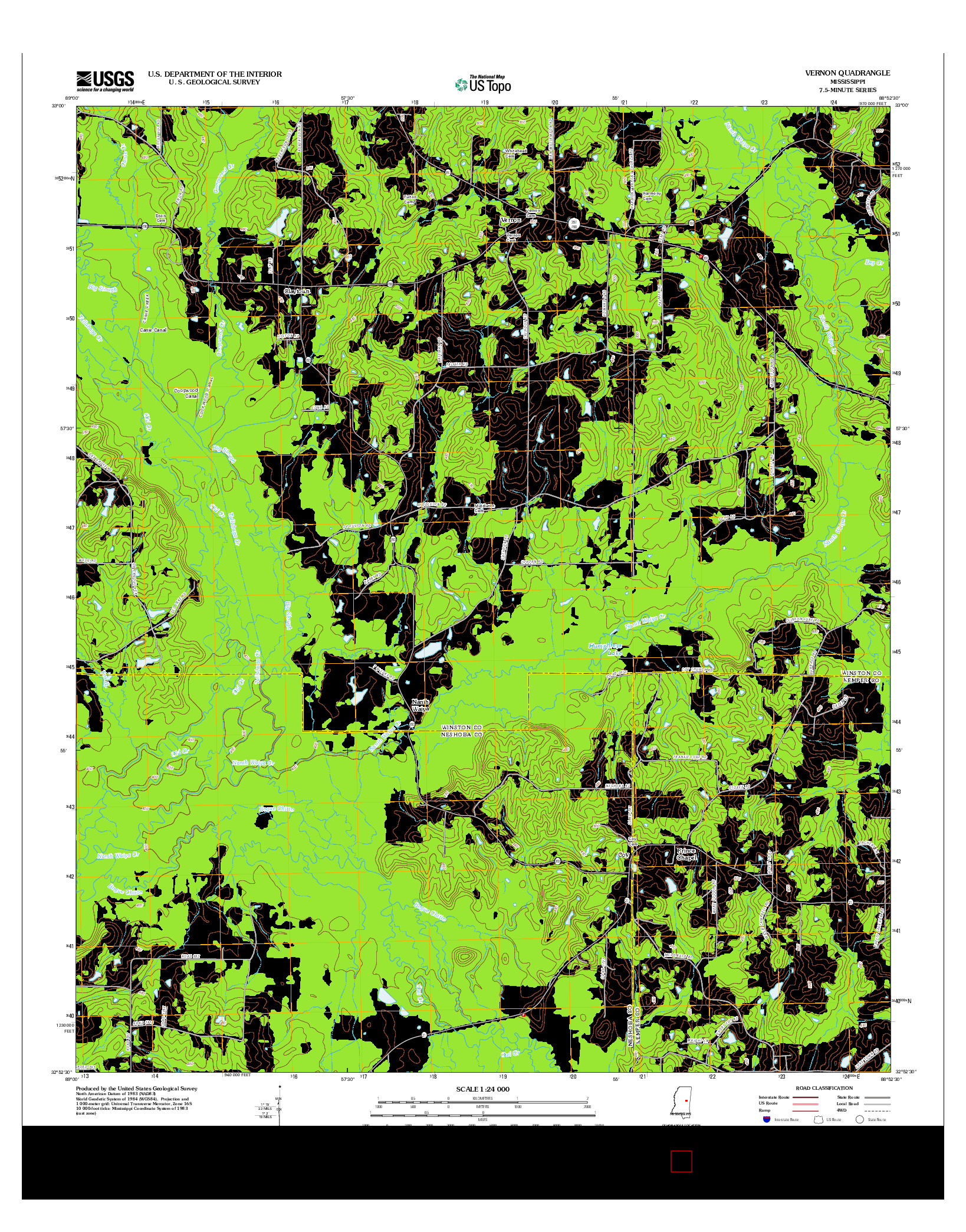 USGS US TOPO 7.5-MINUTE MAP FOR VERNON, MS 2012