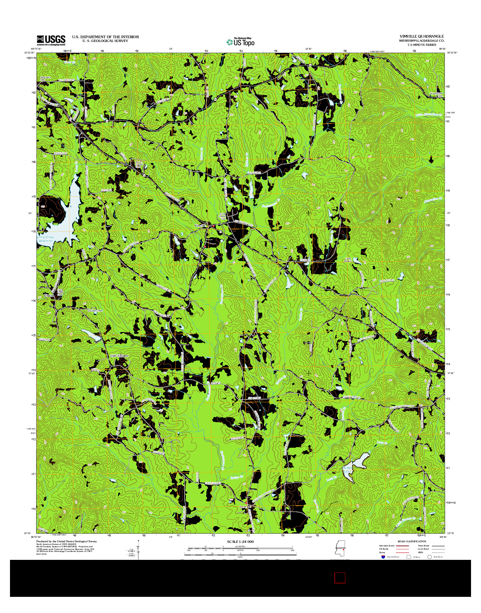 USGS US TOPO 7.5-MINUTE MAP FOR VIMVILLE, MS 2012