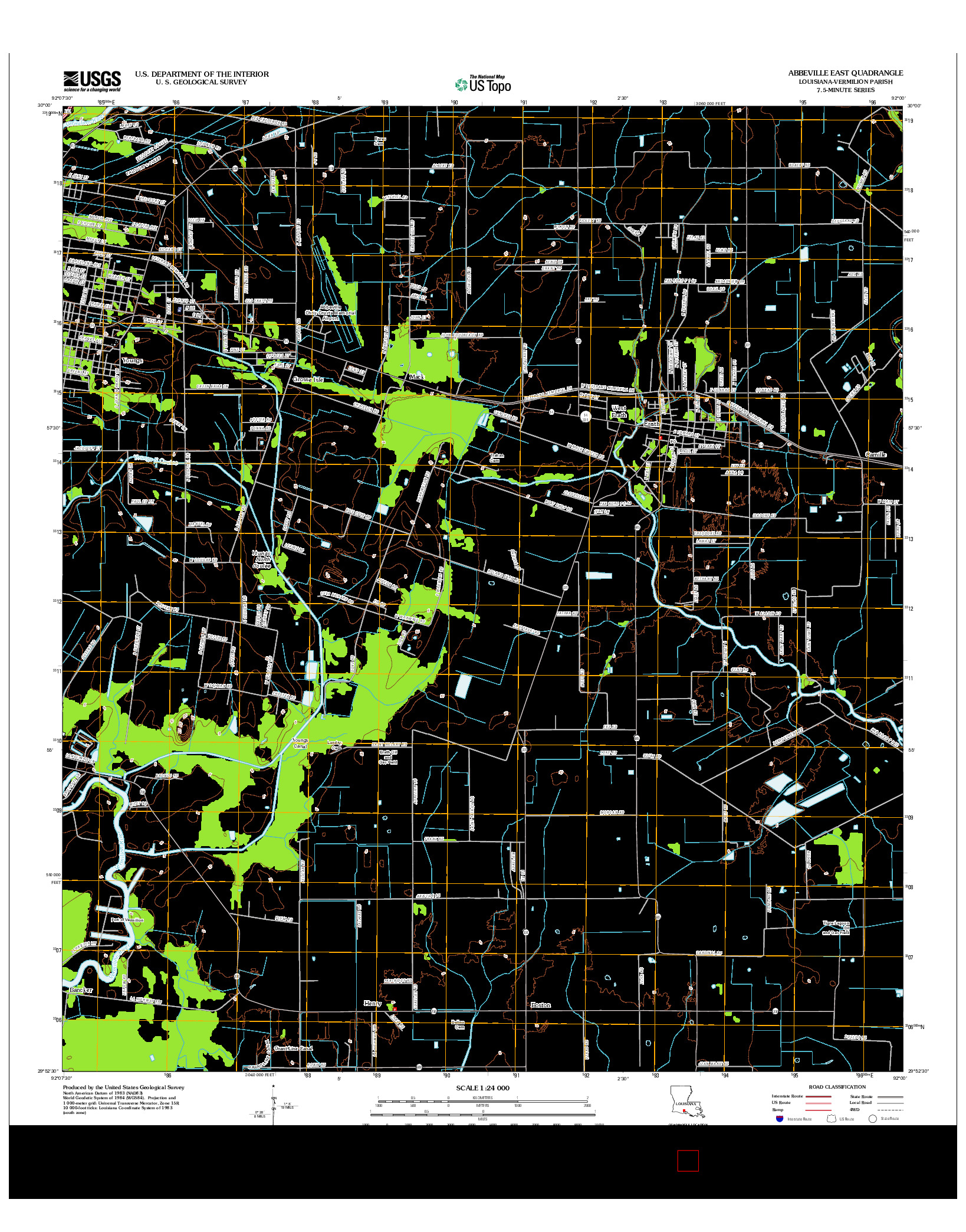 USGS US TOPO 7.5-MINUTE MAP FOR ABBEVILLE EAST, LA 2012