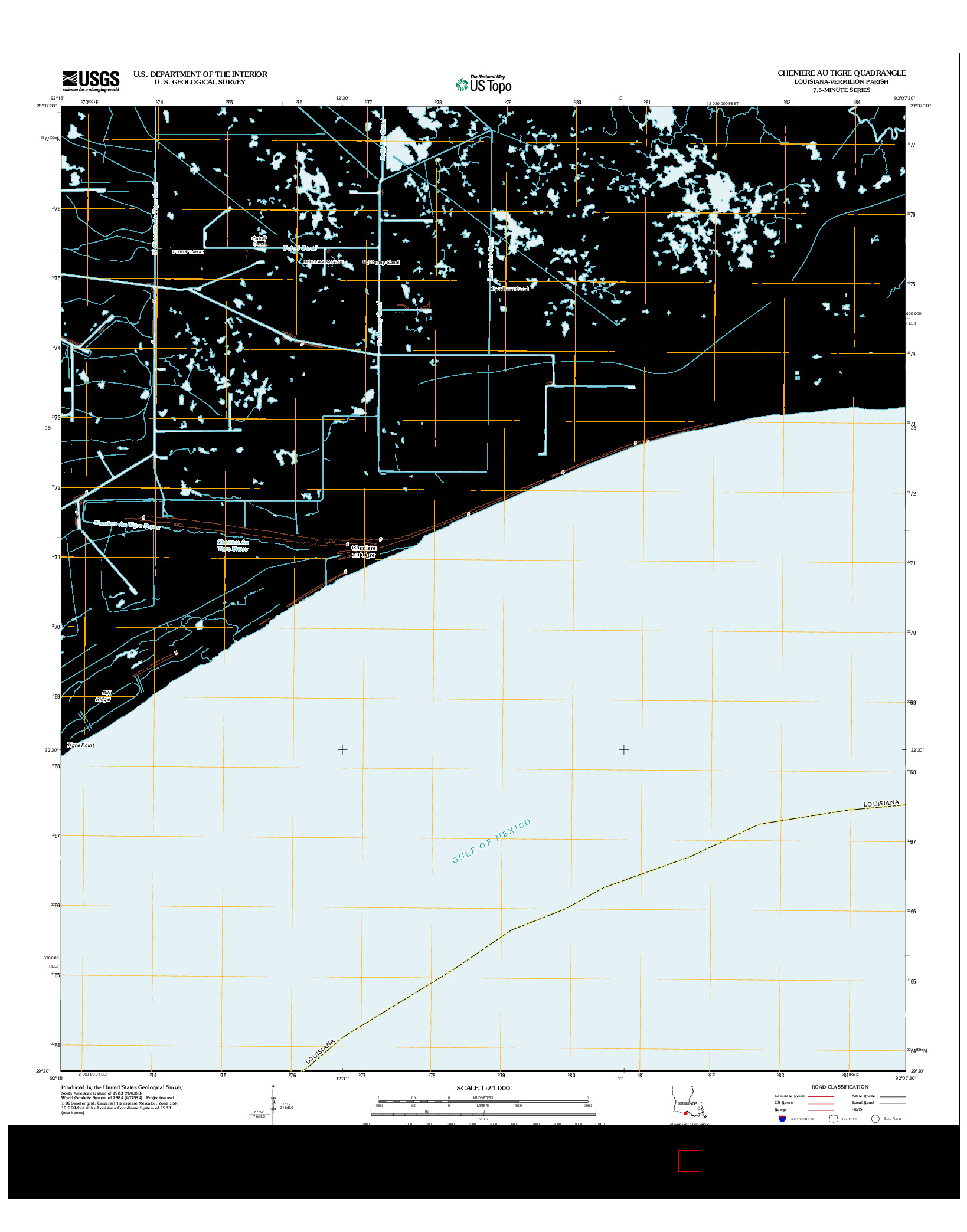 USGS US TOPO 7.5-MINUTE MAP FOR CHENIERE AU TIGRE, LA 2012