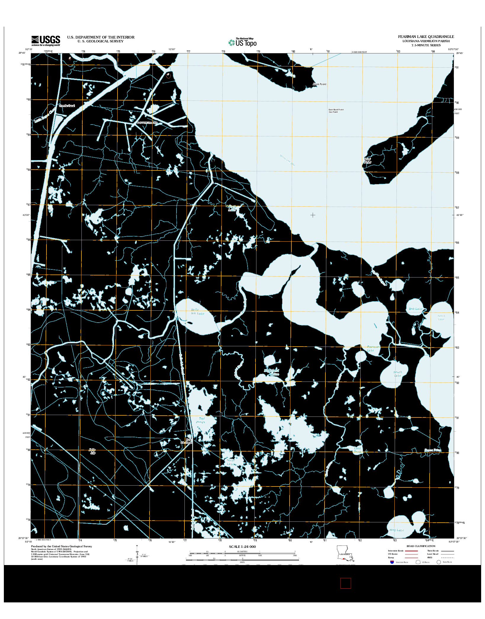 USGS US TOPO 7.5-MINUTE MAP FOR FEARMAN LAKE, LA 2012