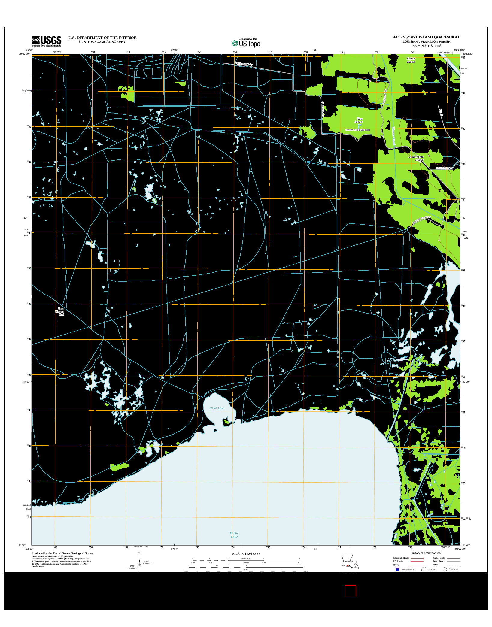 USGS US TOPO 7.5-MINUTE MAP FOR JACKS POINT ISLAND, LA 2012