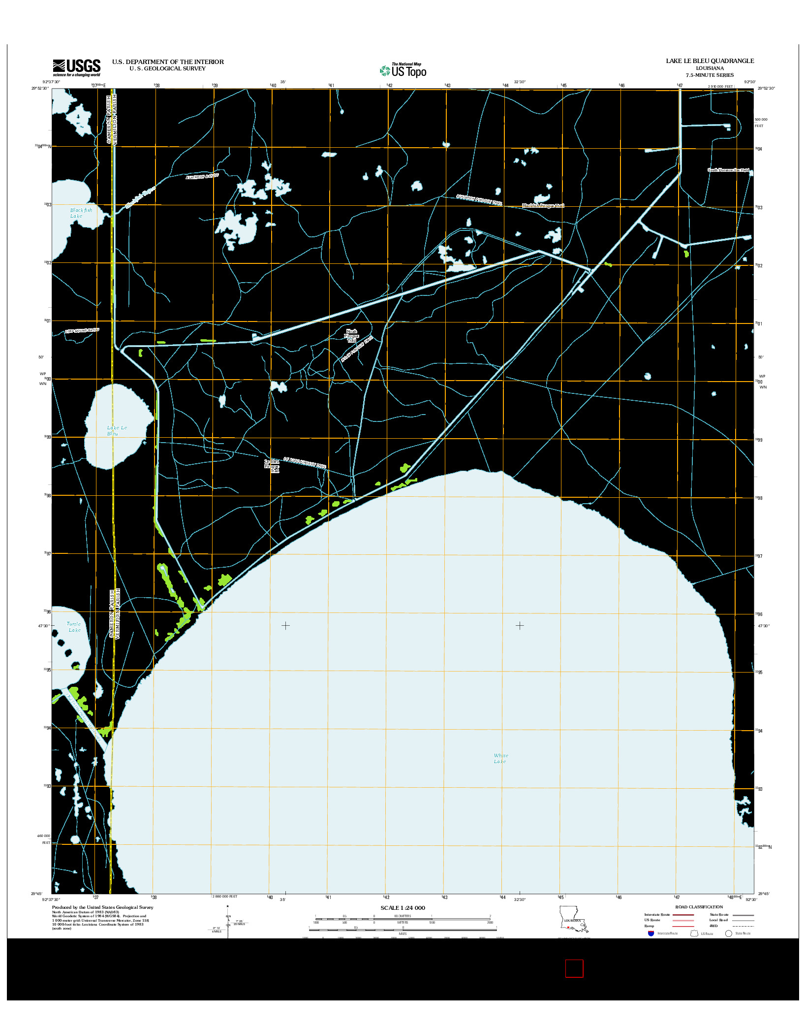 USGS US TOPO 7.5-MINUTE MAP FOR LAKE LE BLEU, LA 2012
