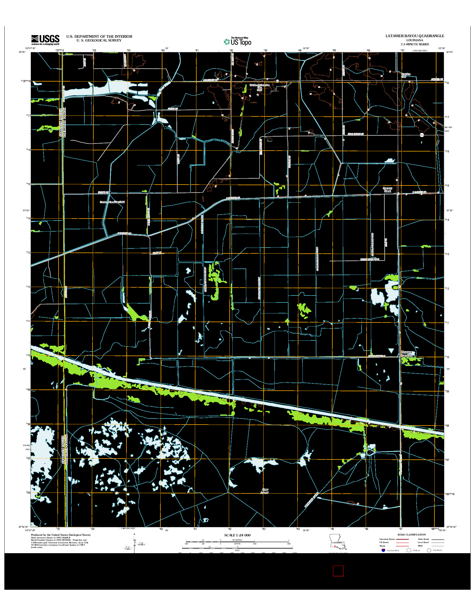 USGS US TOPO 7.5-MINUTE MAP FOR LATANIER BAYOU, LA 2012