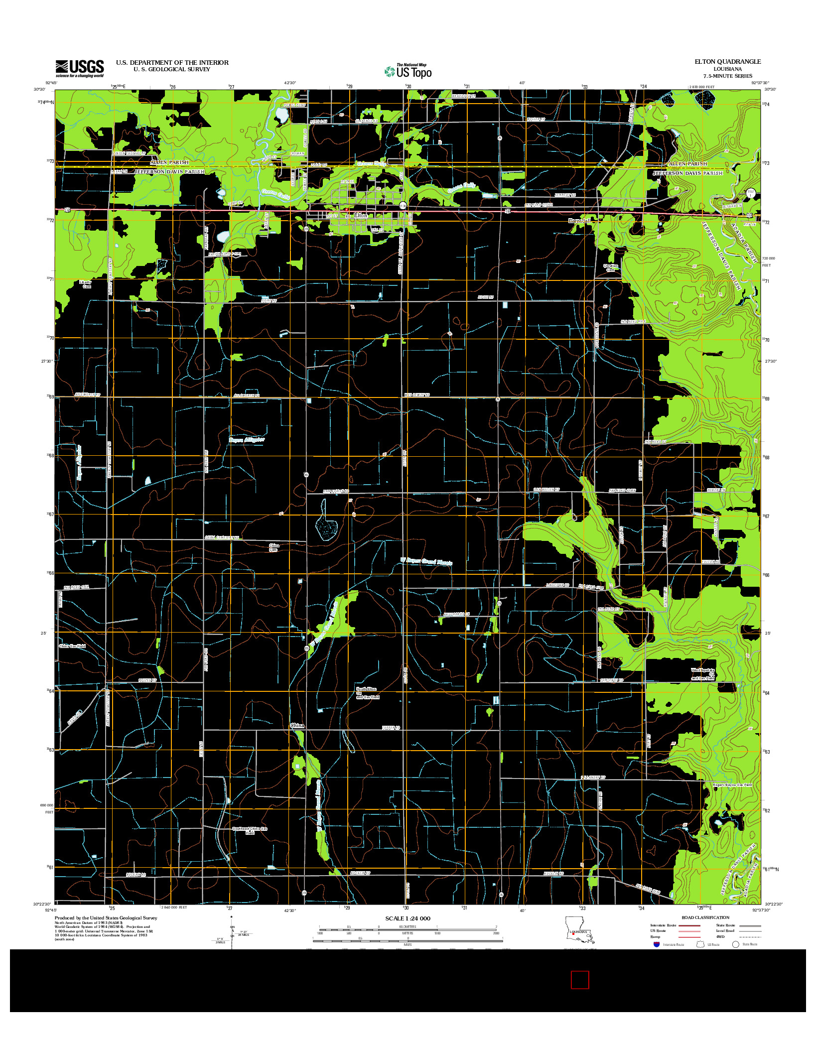 USGS US TOPO 7.5-MINUTE MAP FOR ELTON, LA 2012
