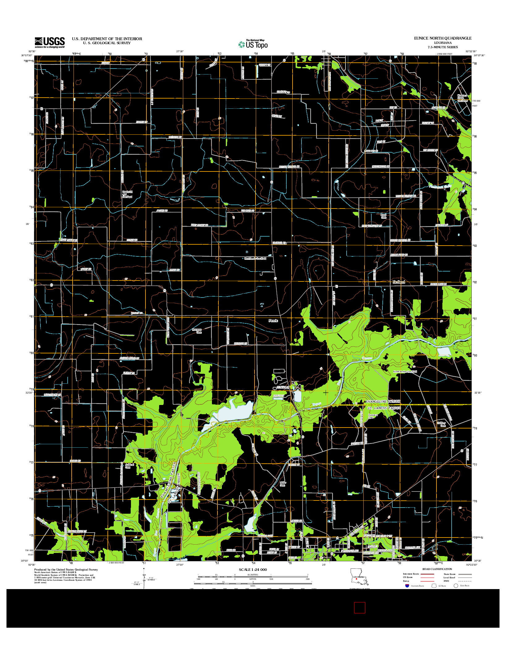 USGS US TOPO 7.5-MINUTE MAP FOR EUNICE NORTH, LA 2012