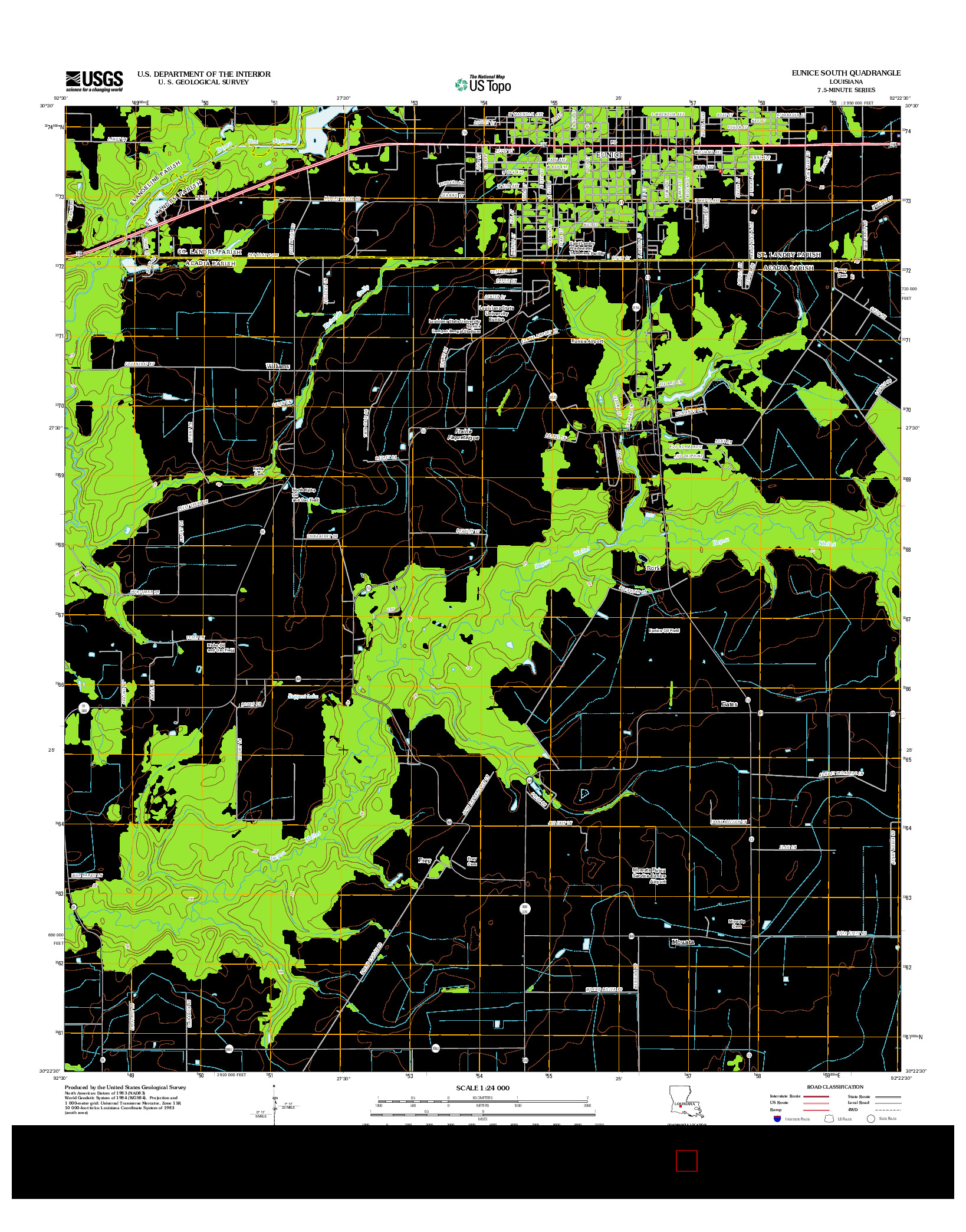 USGS US TOPO 7.5-MINUTE MAP FOR EUNICE SOUTH, LA 2012