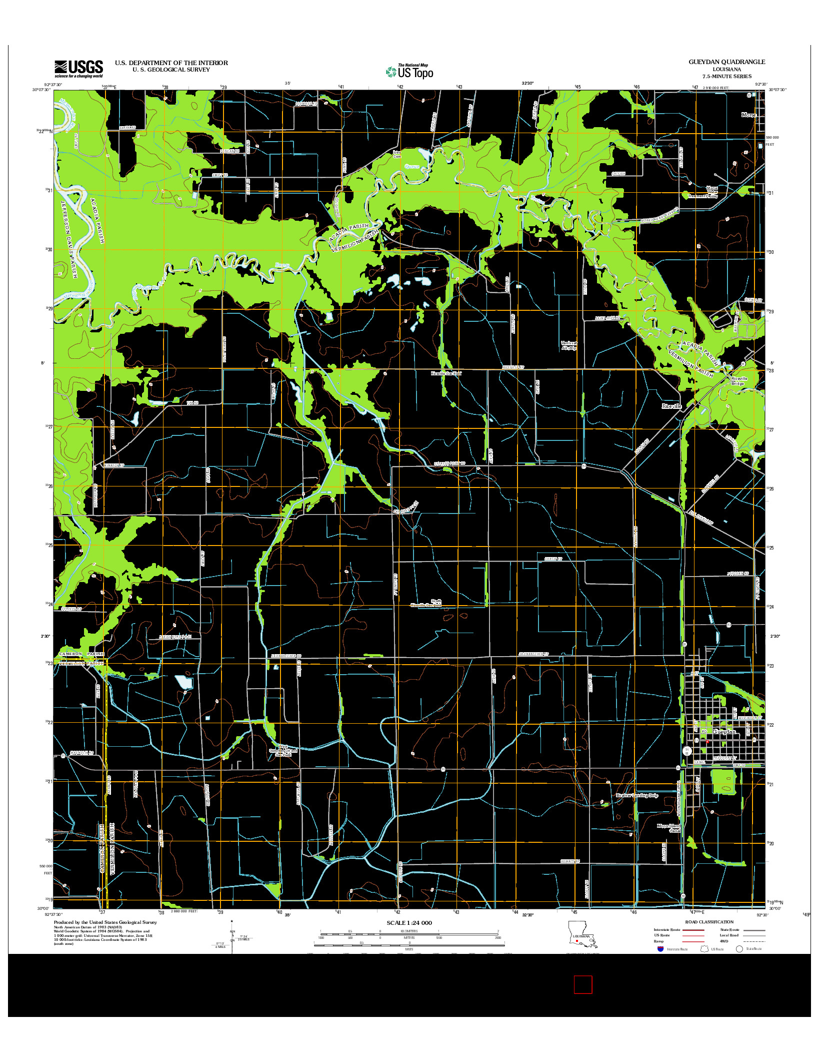 USGS US TOPO 7.5-MINUTE MAP FOR GUEYDAN, LA 2012