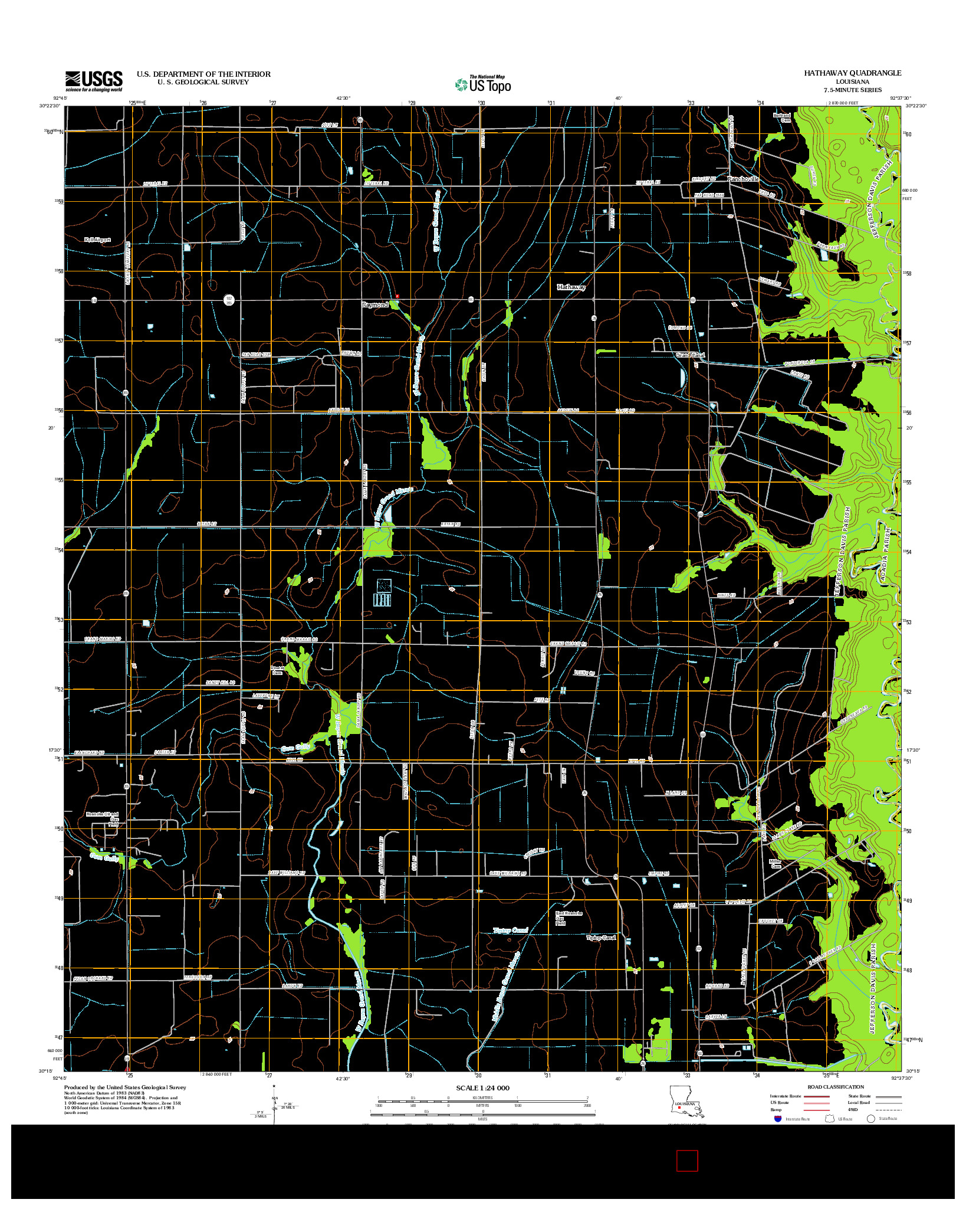 USGS US TOPO 7.5-MINUTE MAP FOR HATHAWAY, LA 2012