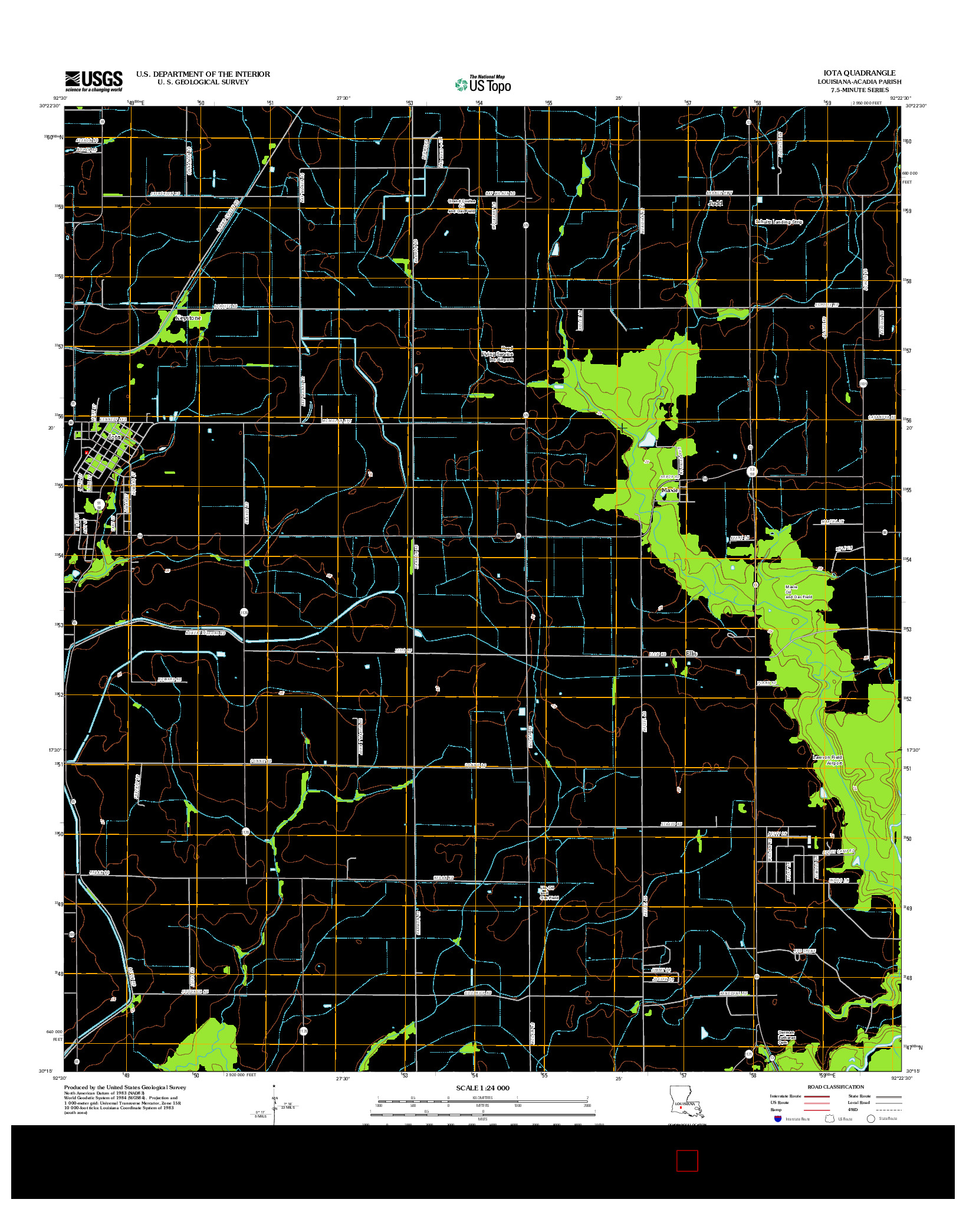 USGS US TOPO 7.5-MINUTE MAP FOR IOTA, LA 2012