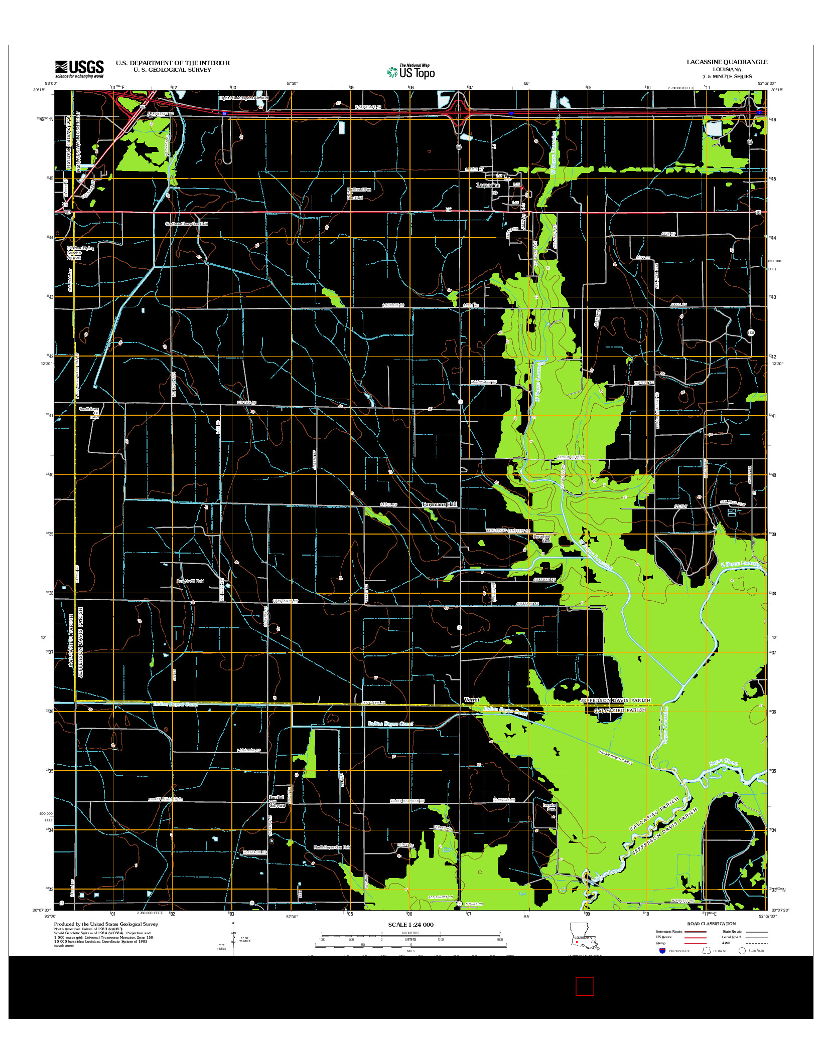 USGS US TOPO 7.5-MINUTE MAP FOR LACASSINE, LA 2012